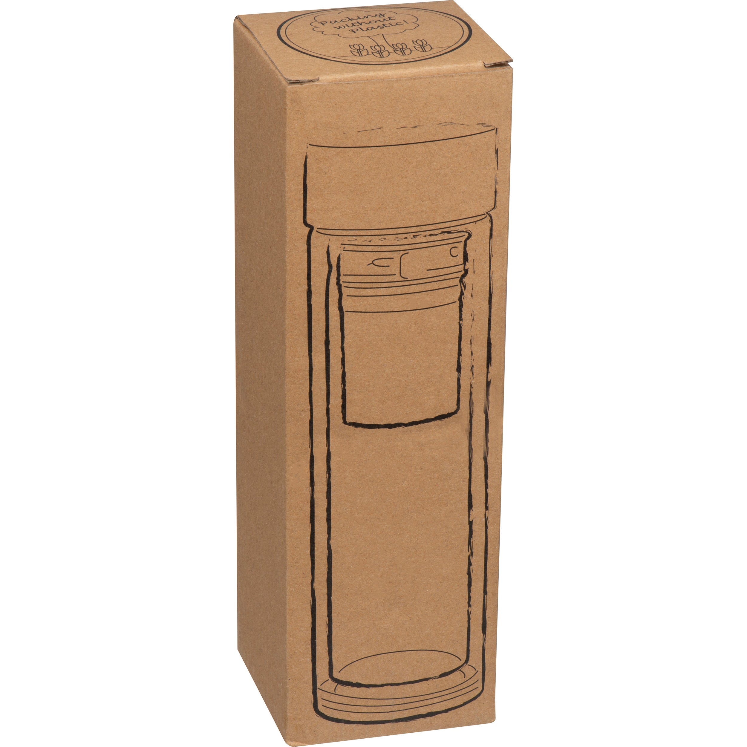 Vakuum Borosilikat Glasflasche mit Teesieb, 420 ml HENDRIK