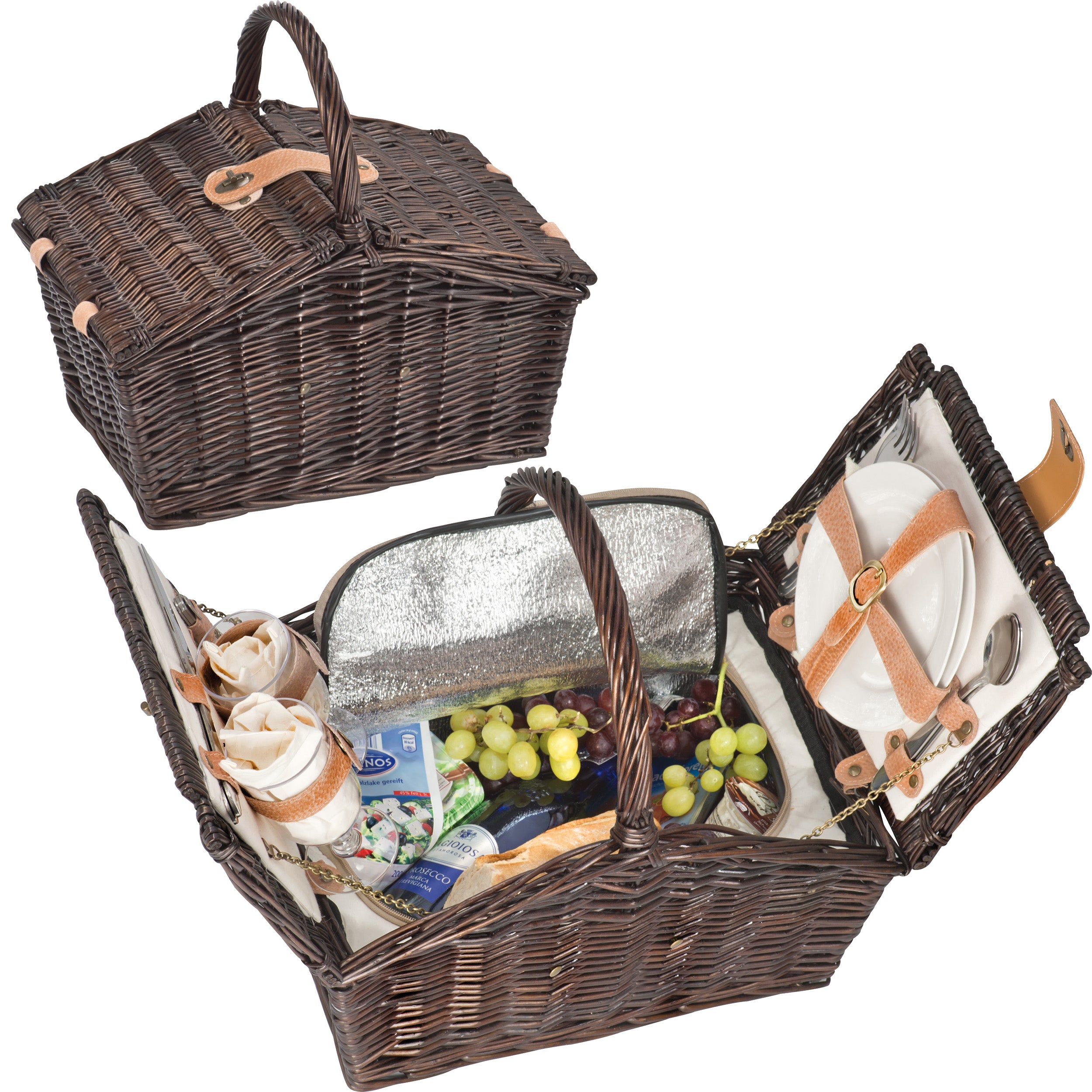 Picknickkoffer aus Weidengeflecht für 2 Personen LORENZA