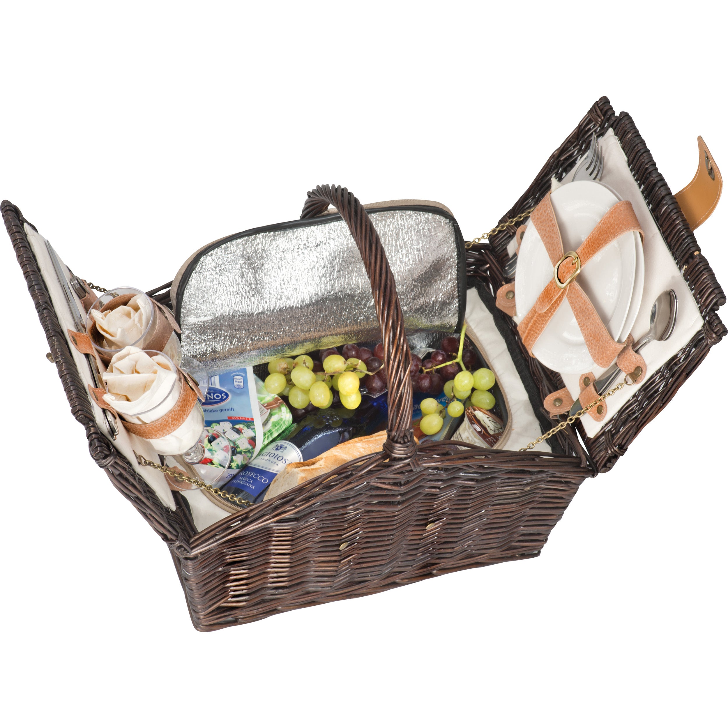 Picknickkoffer aus Weidengeflecht für 2 Personen LORENZA