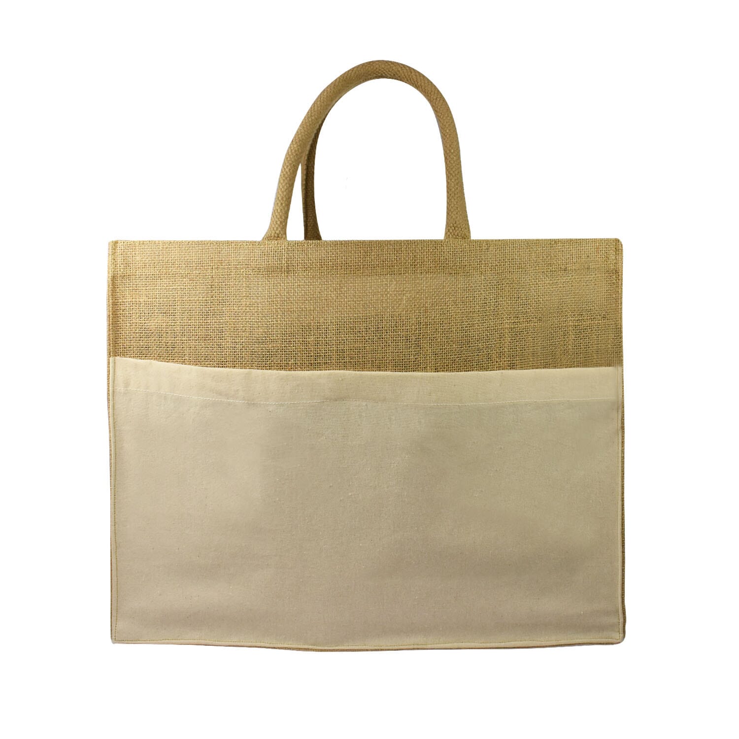 Juten Shopper mit Baumwollfach, 300 g/m²