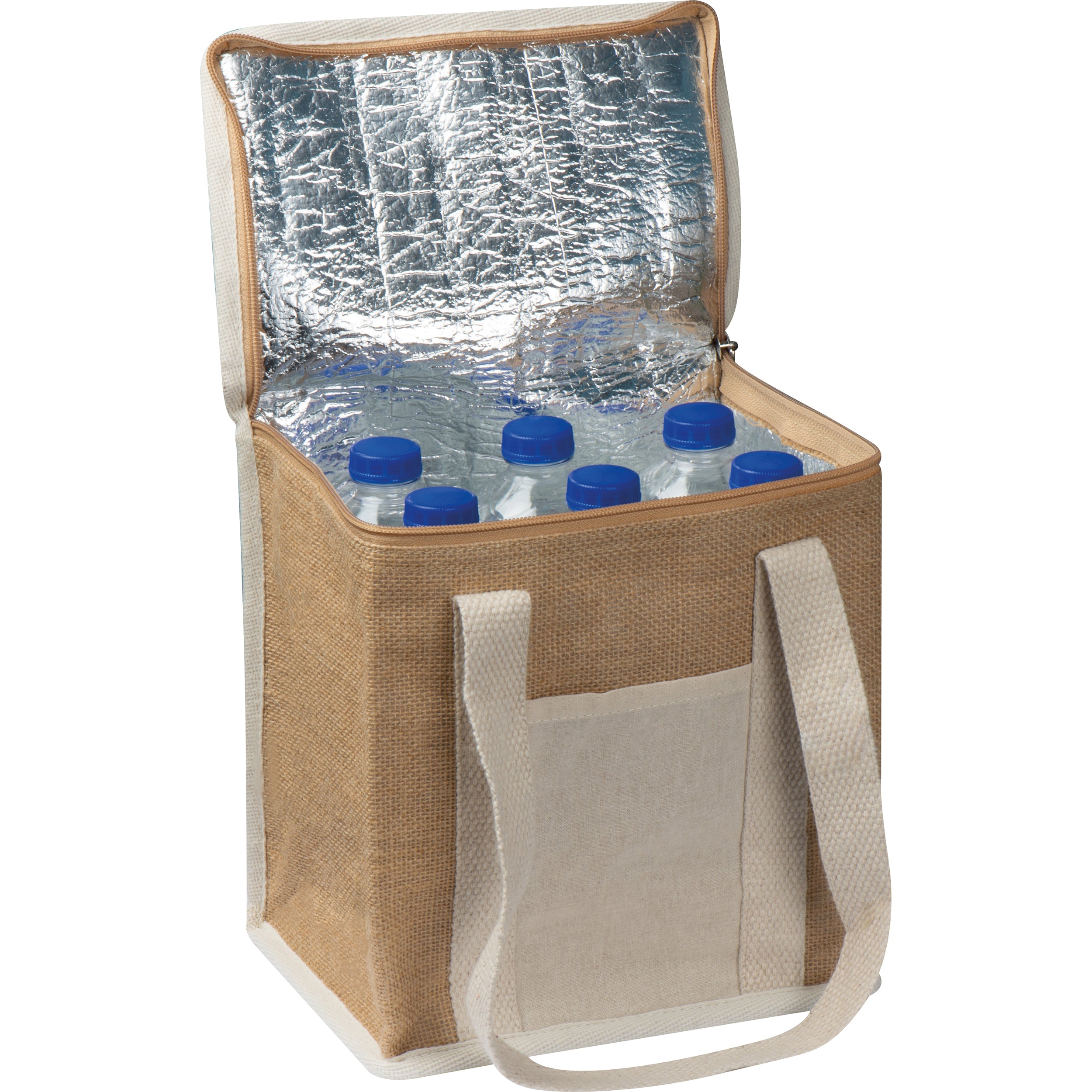 Jute Kühltasche mit langen Henkeln