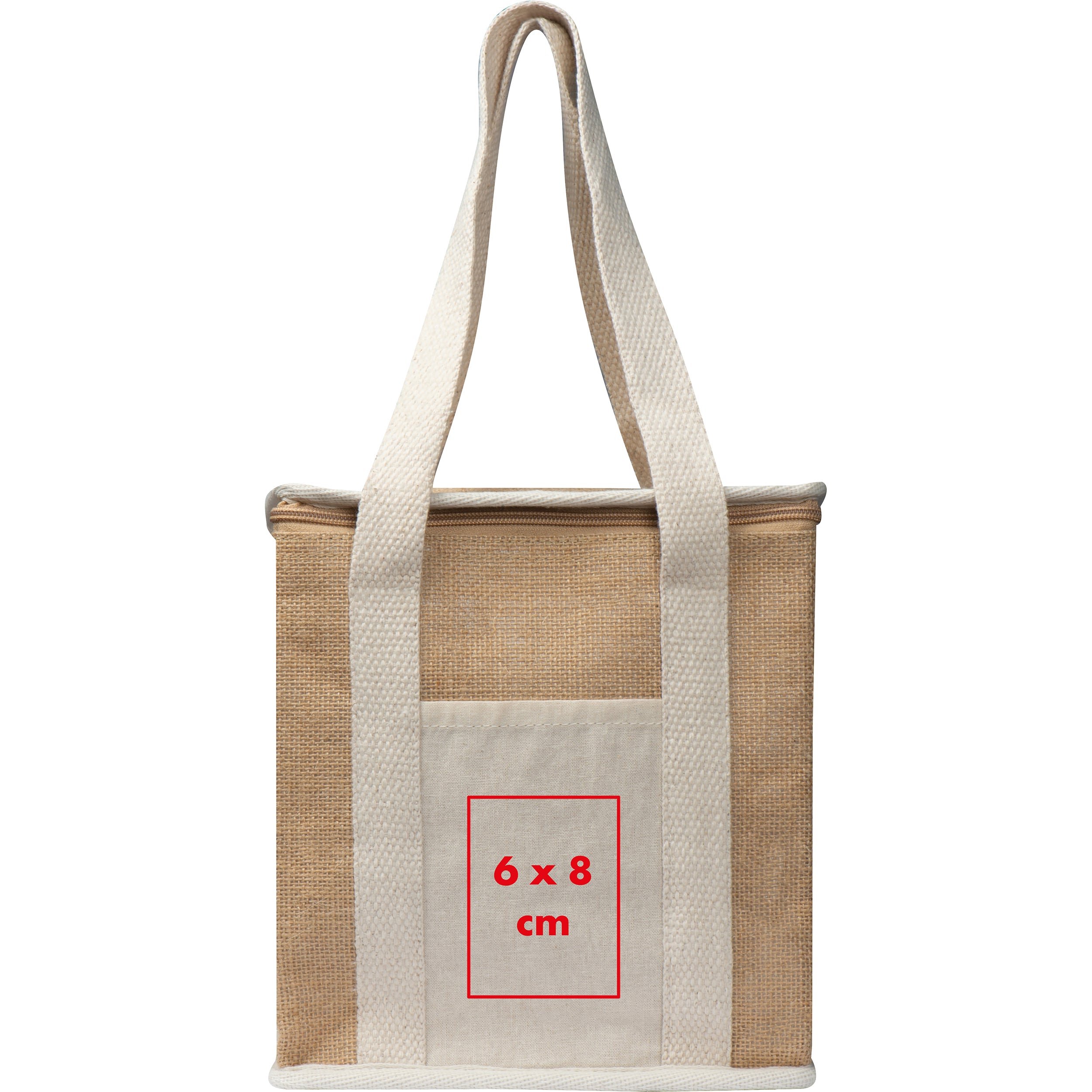 Jute Kühltasche mit langen Henkeln