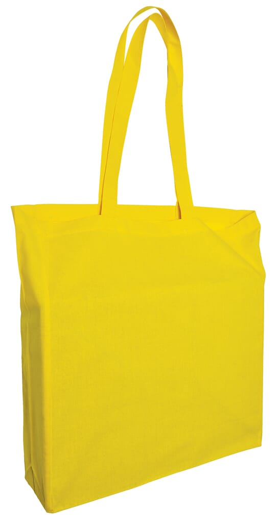 Baumwolltaschen mit langen Henkeln und Bodenfalte, 140 g/m²