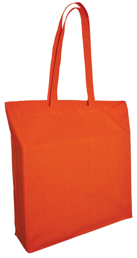 Baumwolltaschen mit langen Henkeln und Bodenfalte, 140 g/m²