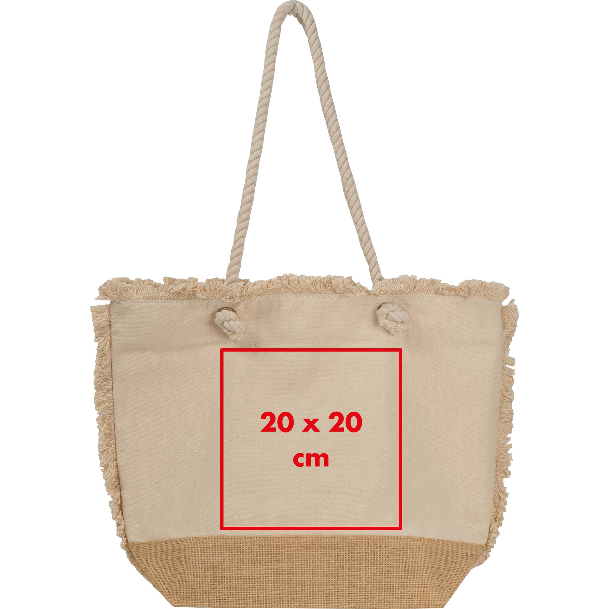 Strandtasche mit Juteboden und Fransen RICARDA
