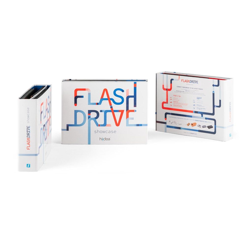 FLASH DRIVE SHOWCASE. Muster-Set bedruckte USB-Sticks – zusätzliche Ansicht