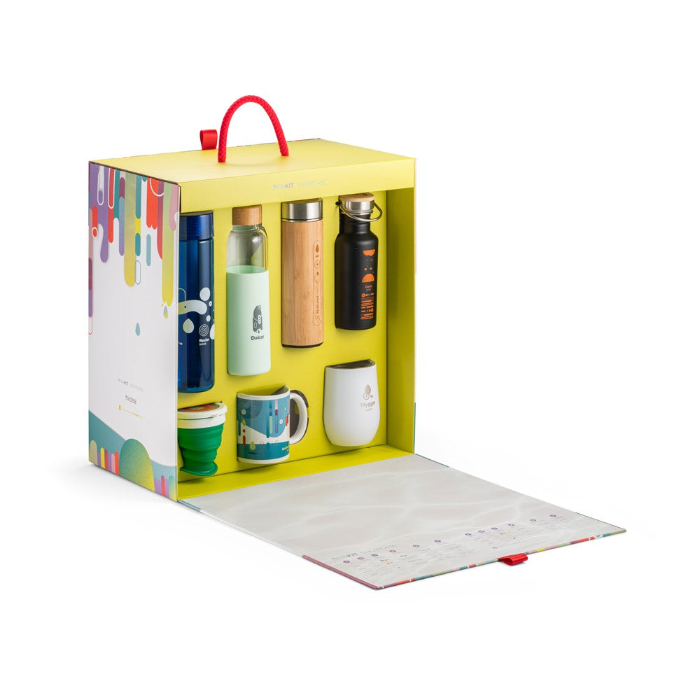 DRINKIT SHOWCASE. Muster-Set bedruckte Drinkware – zusätzliche Ansicht