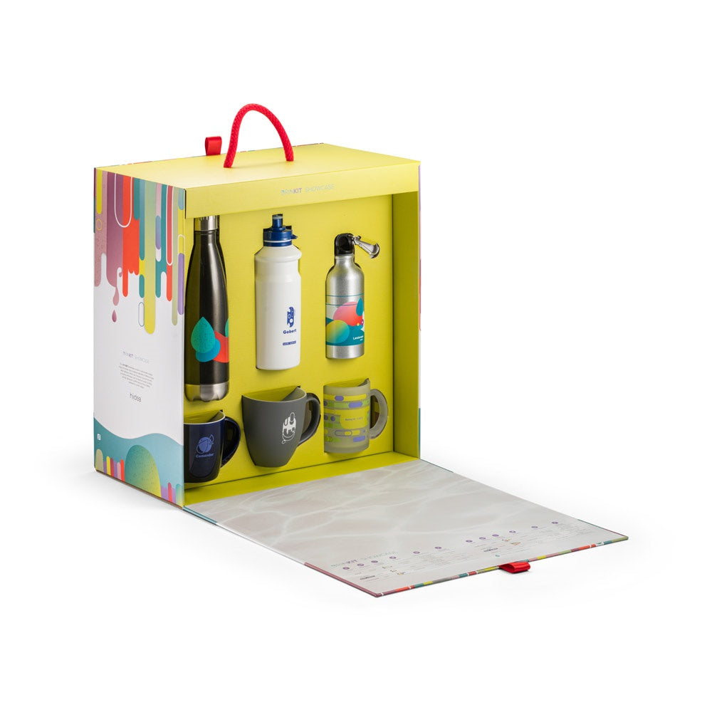 DRINKIT SHOWCASE. Muster-Set bedruckte Drinkware – zusätzliche Ansicht