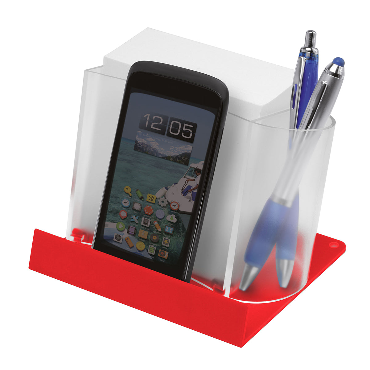 Smartphone-/Tabletständer mit Zettelbox und Köcher – Bild 3