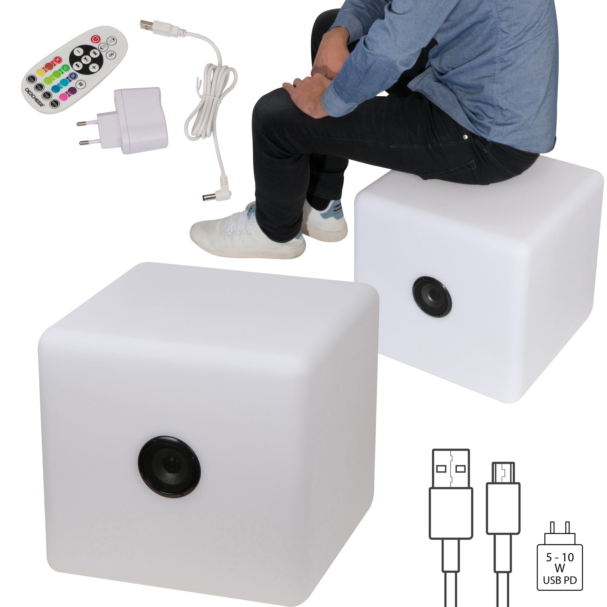 Farbwechselnder LED-Lautsprecher XXL DONATO