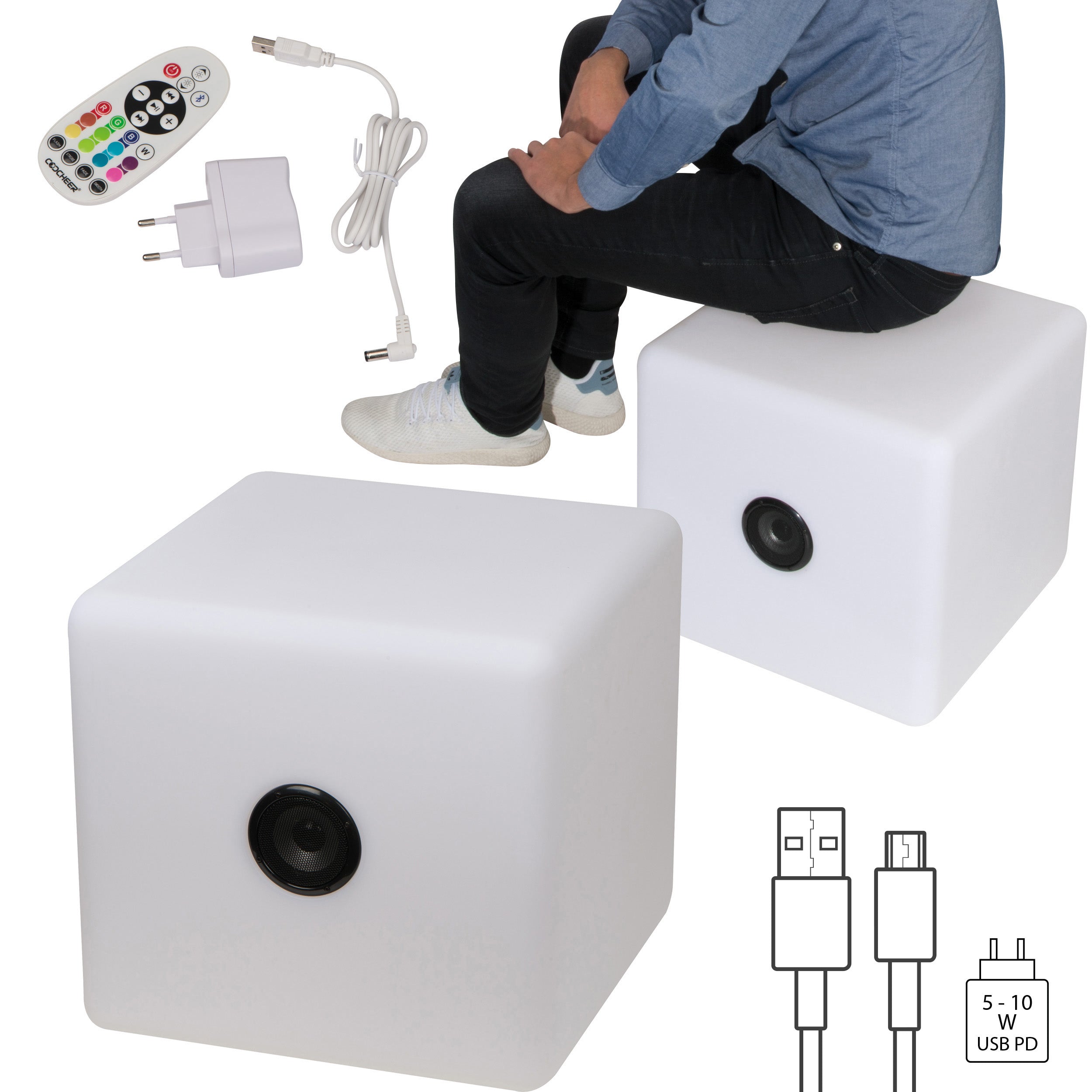 Farbwechselnder LED-Lautsprecher XXL DONATO