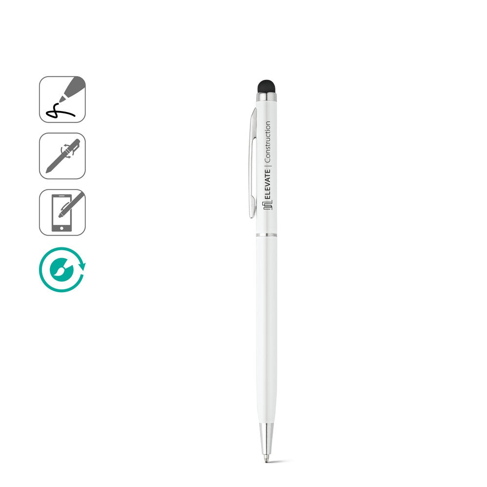 ZOE BK. Kugelschreiber aus Aluminium mit Touchpen-Spitze