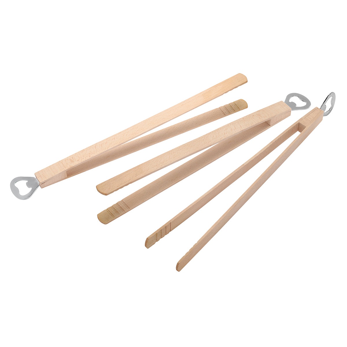 Grillzange Holz mit Flaschenöffner – Bild 1