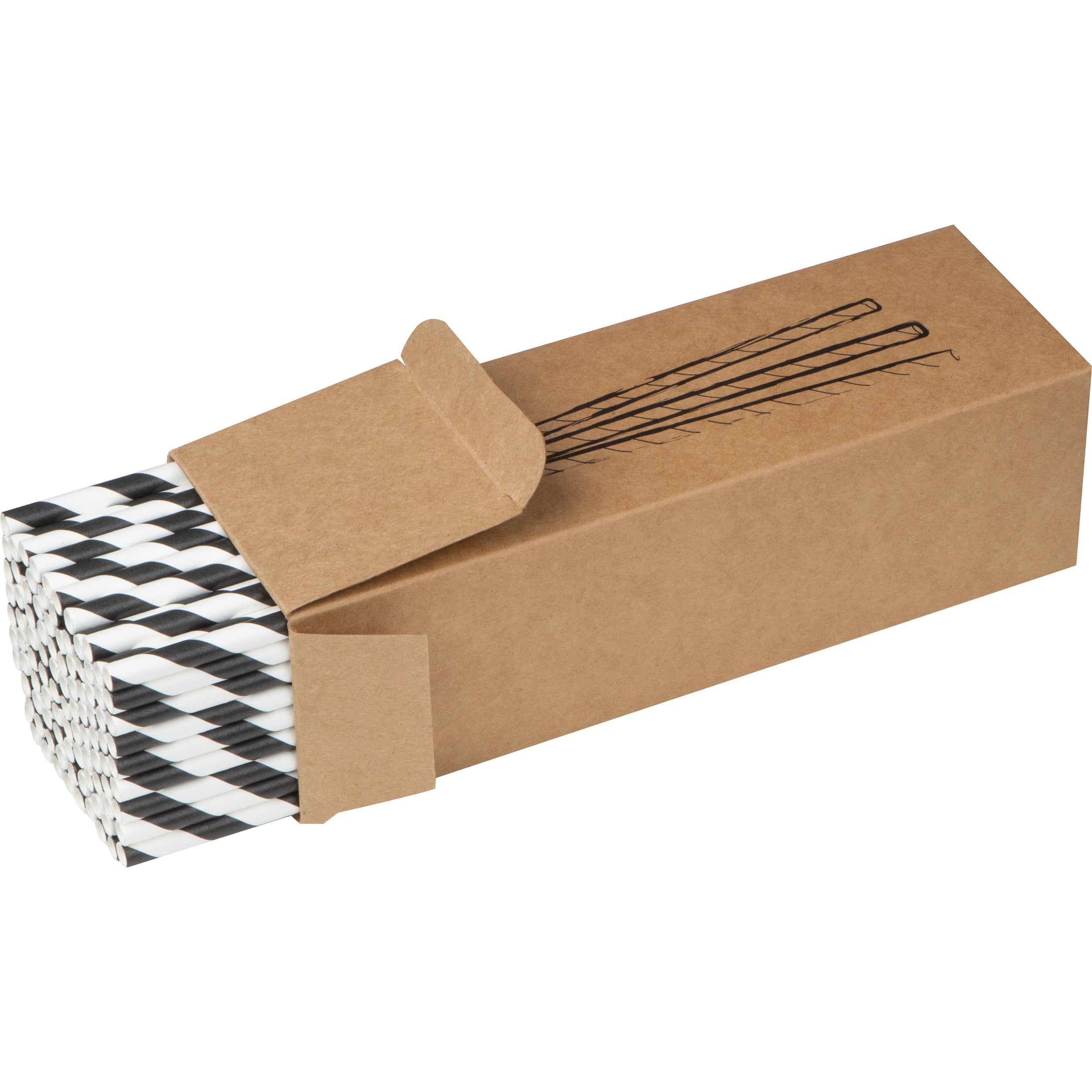 100er Set Trinkhalme aus Papier CARTER