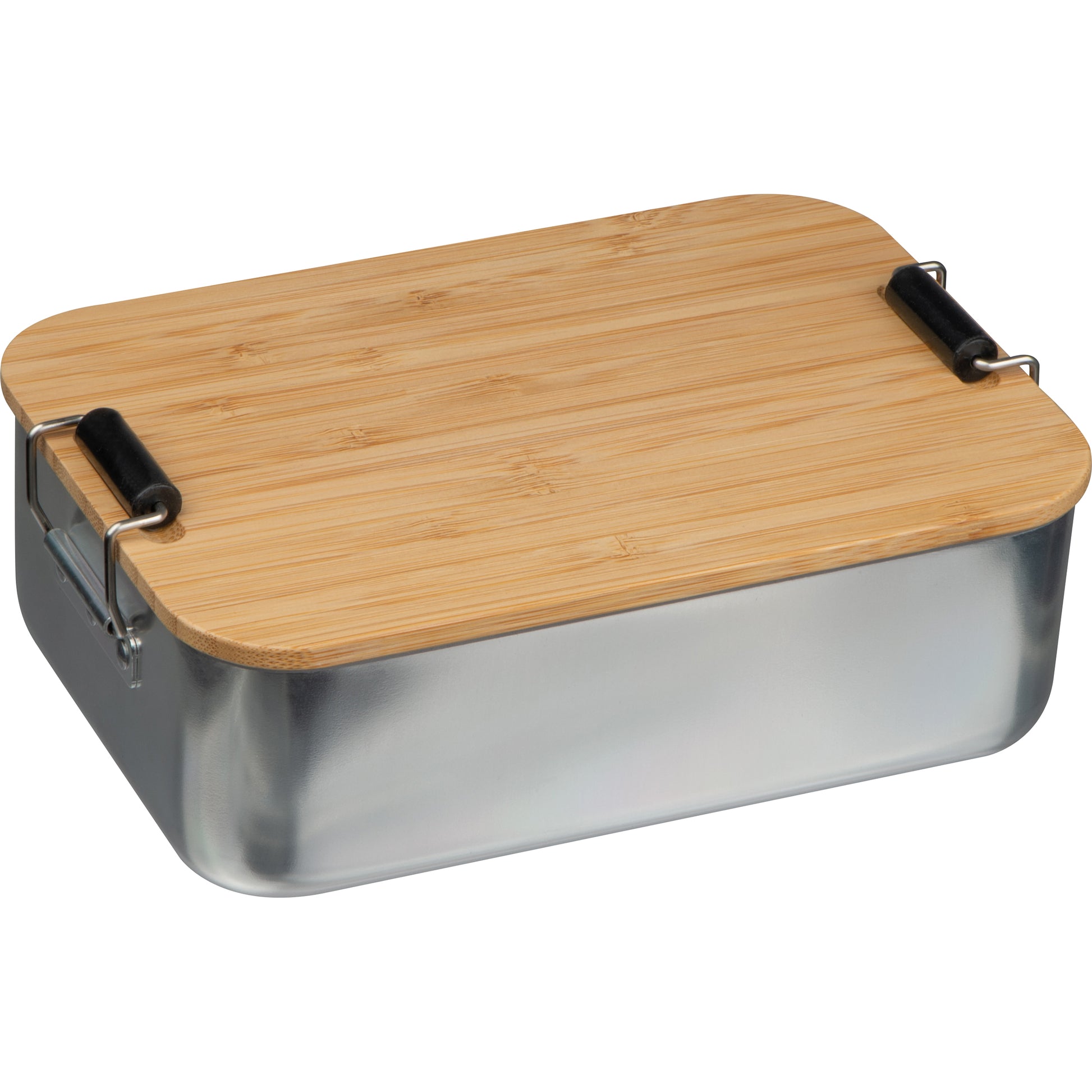 Brotzeitbox aus Aluminium mit Bambusdeckel ALBA