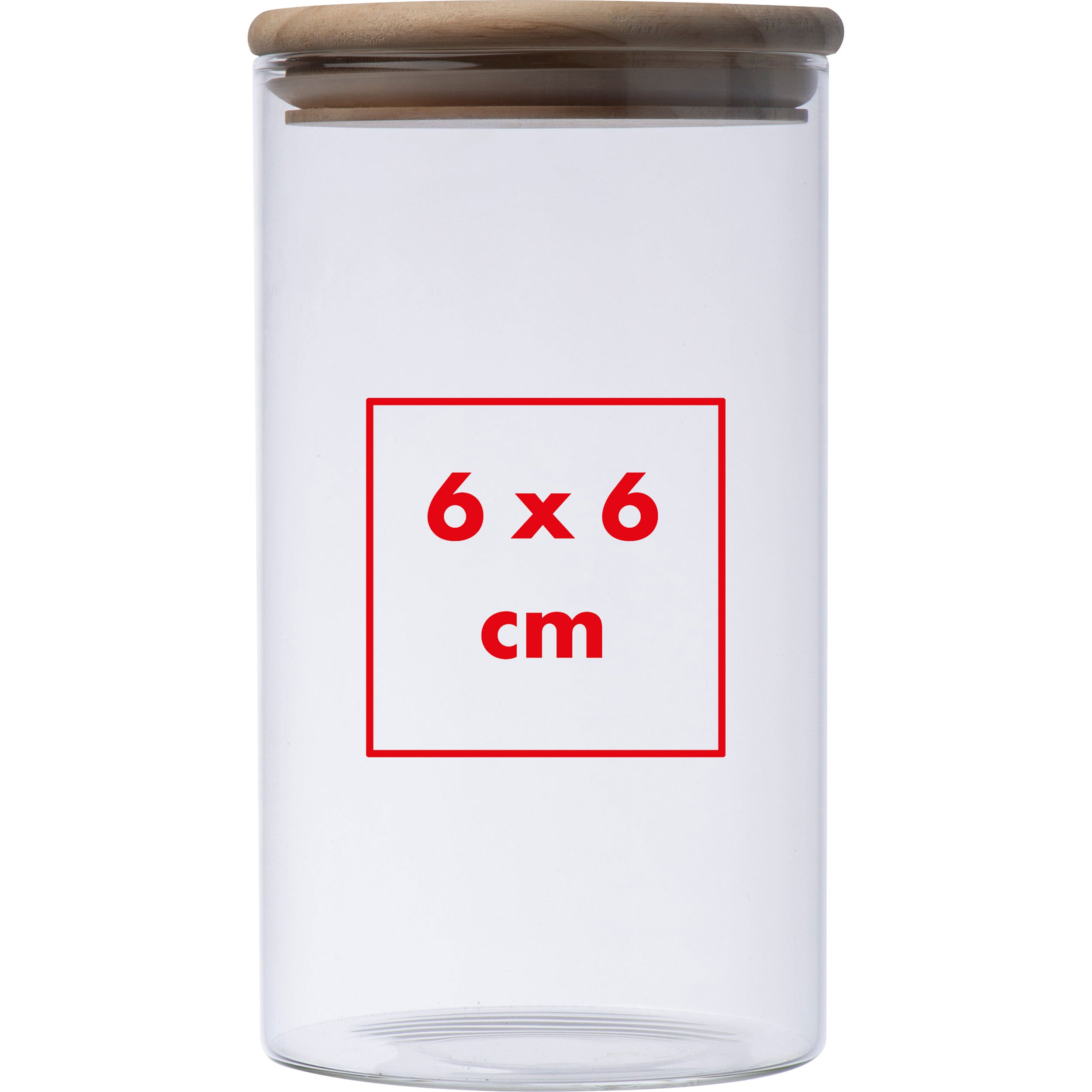 Dose aus Borosilikatglas mit Kiefernholzdeckel 1000 ml JAMIE