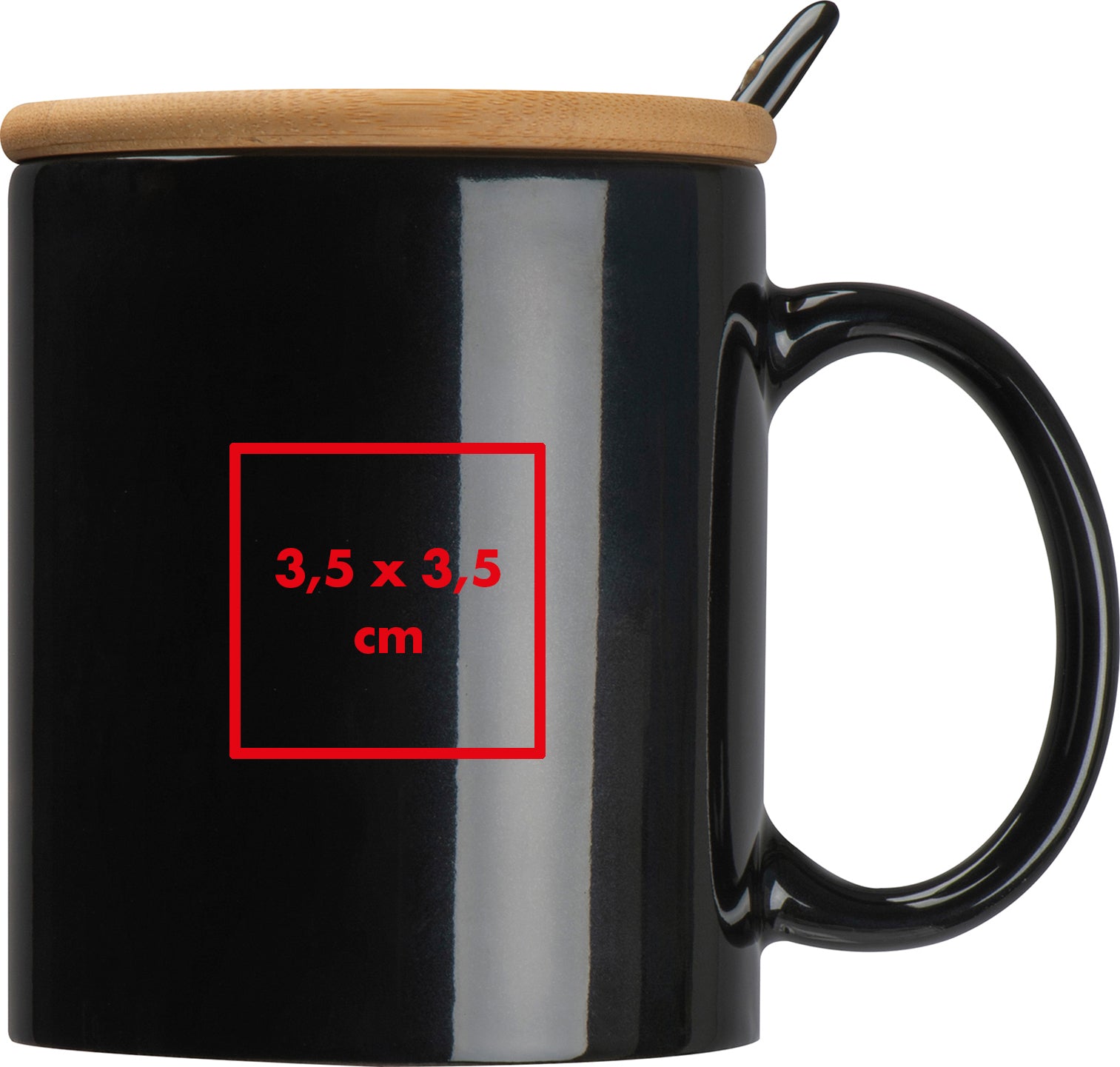 Keramiktasse mit Löffel und Bambusdeckel LOTHAR