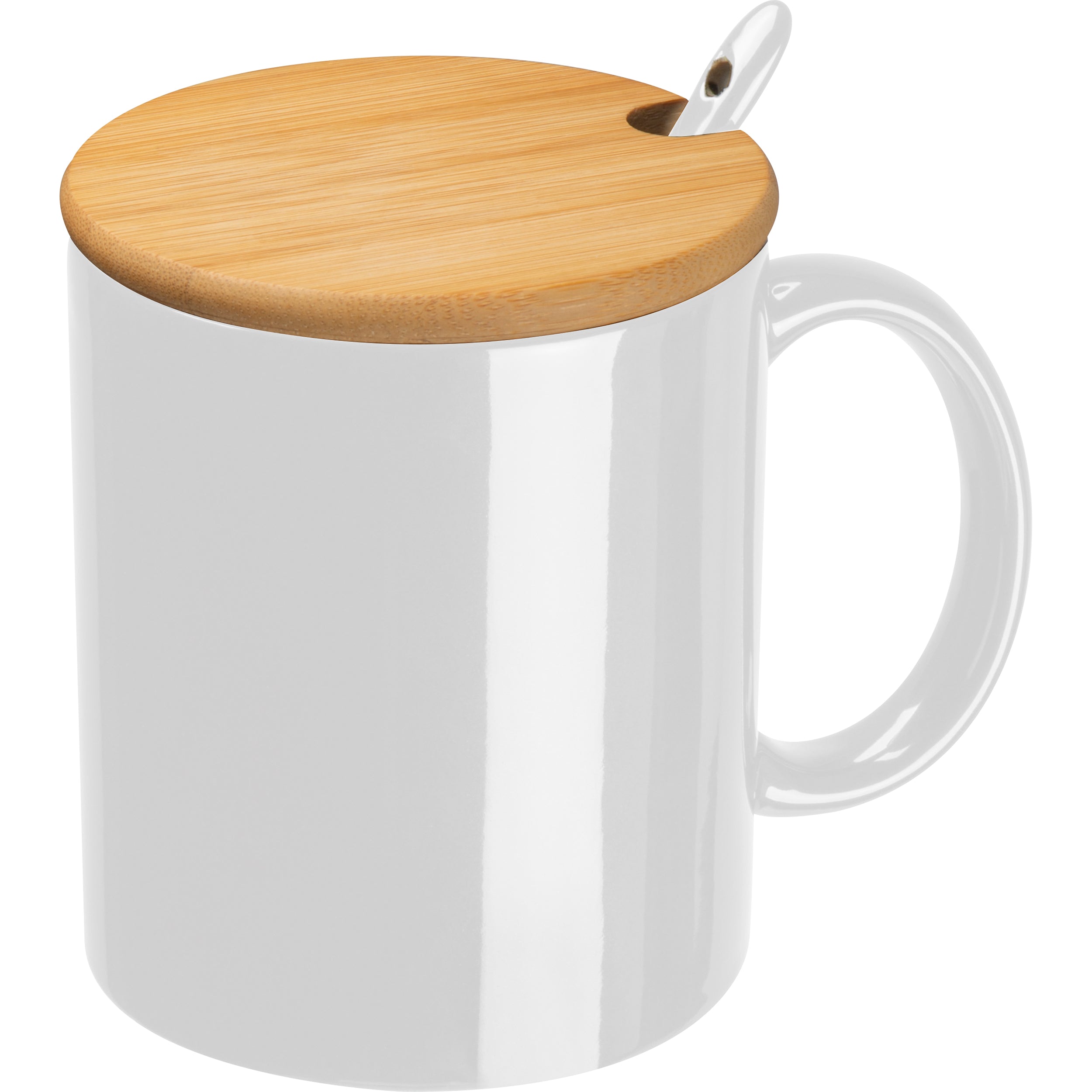 Keramiktasse mit Löffel und Bambusdeckel LOTHAR