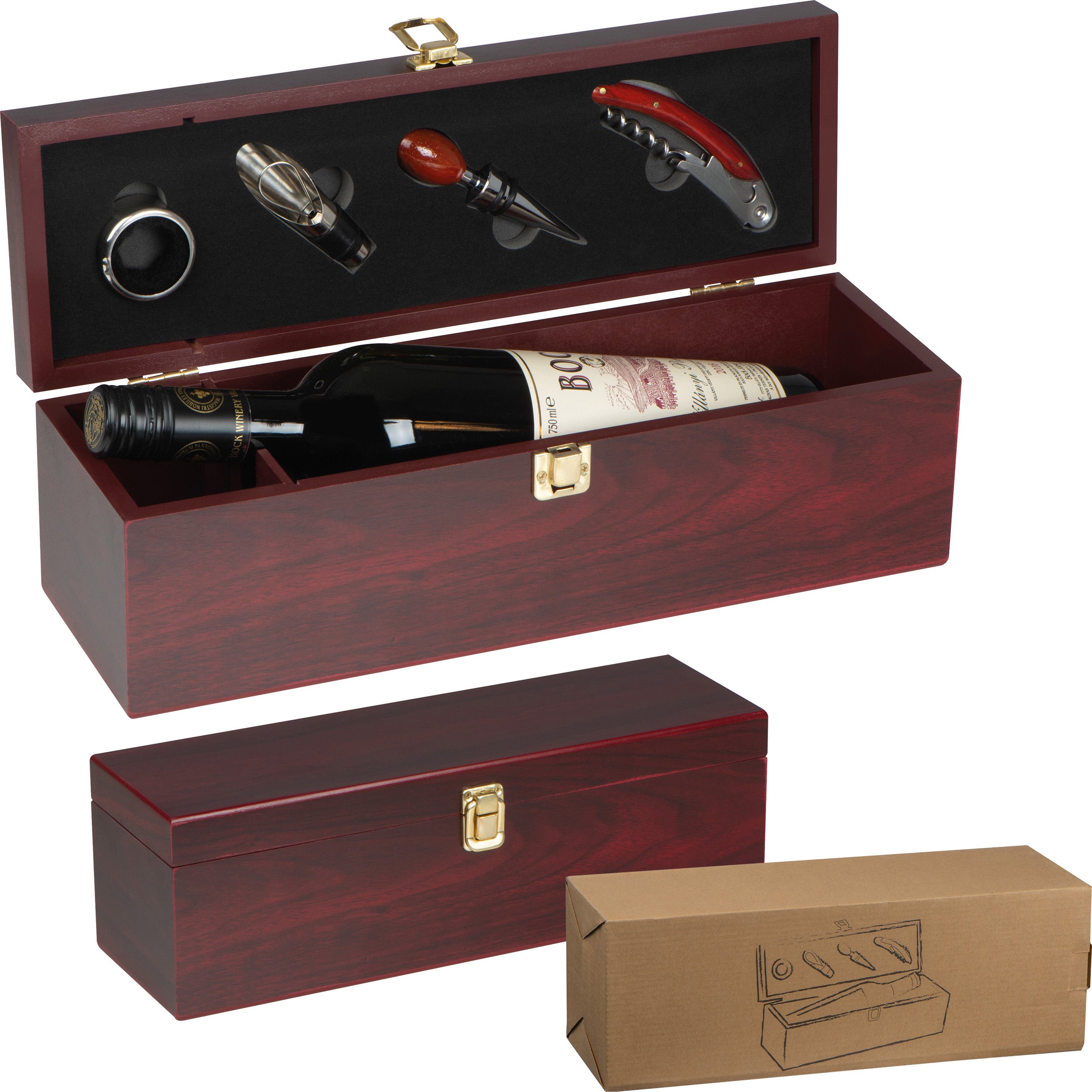 Weinbox aus Holz für 1 Flasche GRAHAM