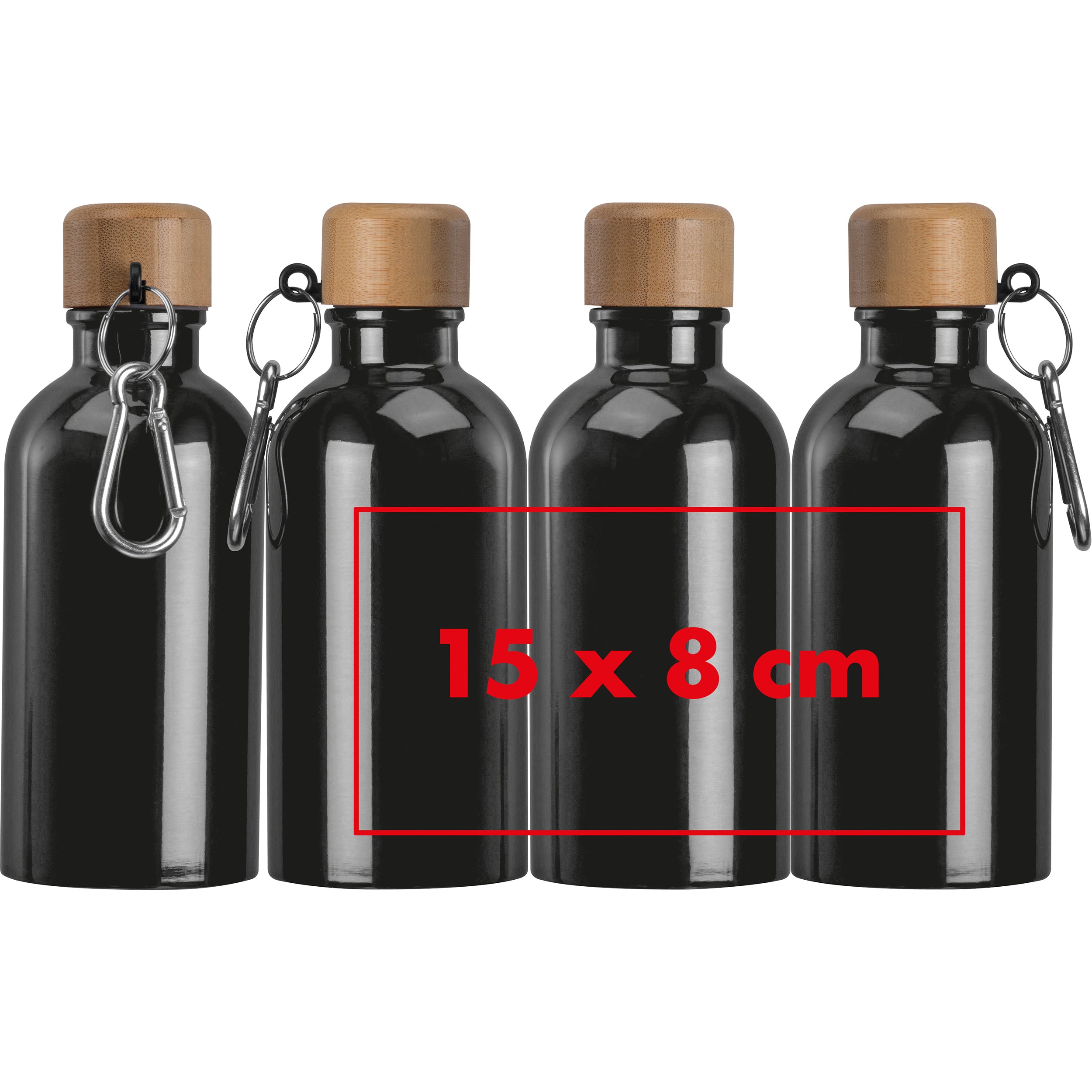 Edelstahltrinkflasche mit Karabiner, 400 ml MARILYN