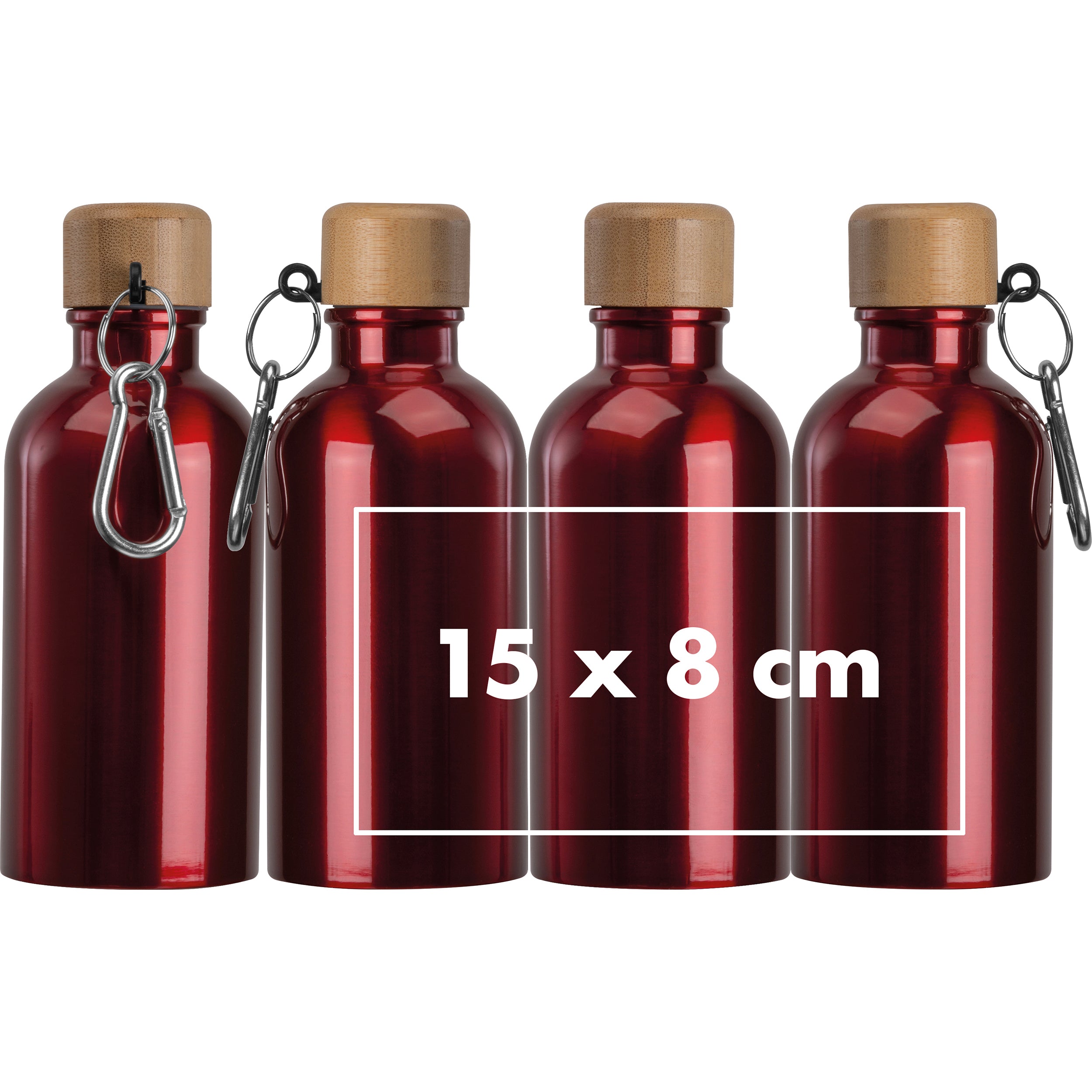 Edelstahltrinkflasche mit Karabiner, 400 ml MARILYN
