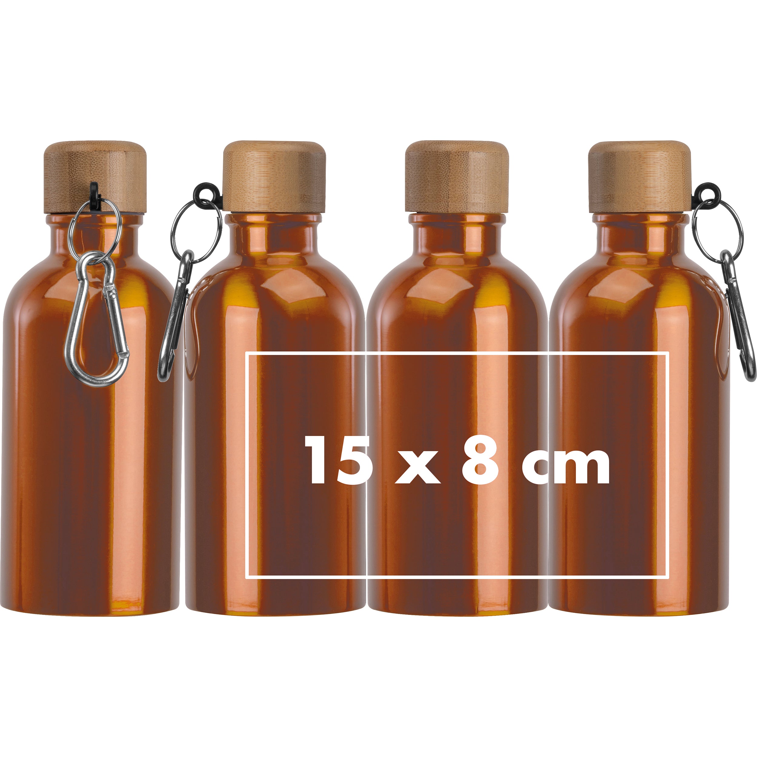 Edelstahltrinkflasche mit Karabiner, 400 ml MARILYN