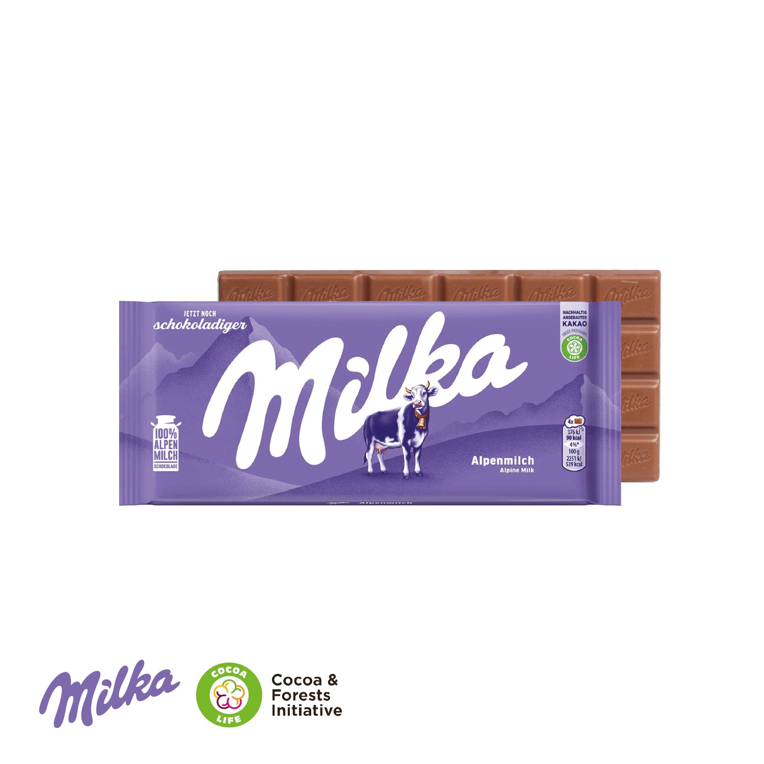 Milka Schokoladentafel in Werbeverpackung – Füllung
