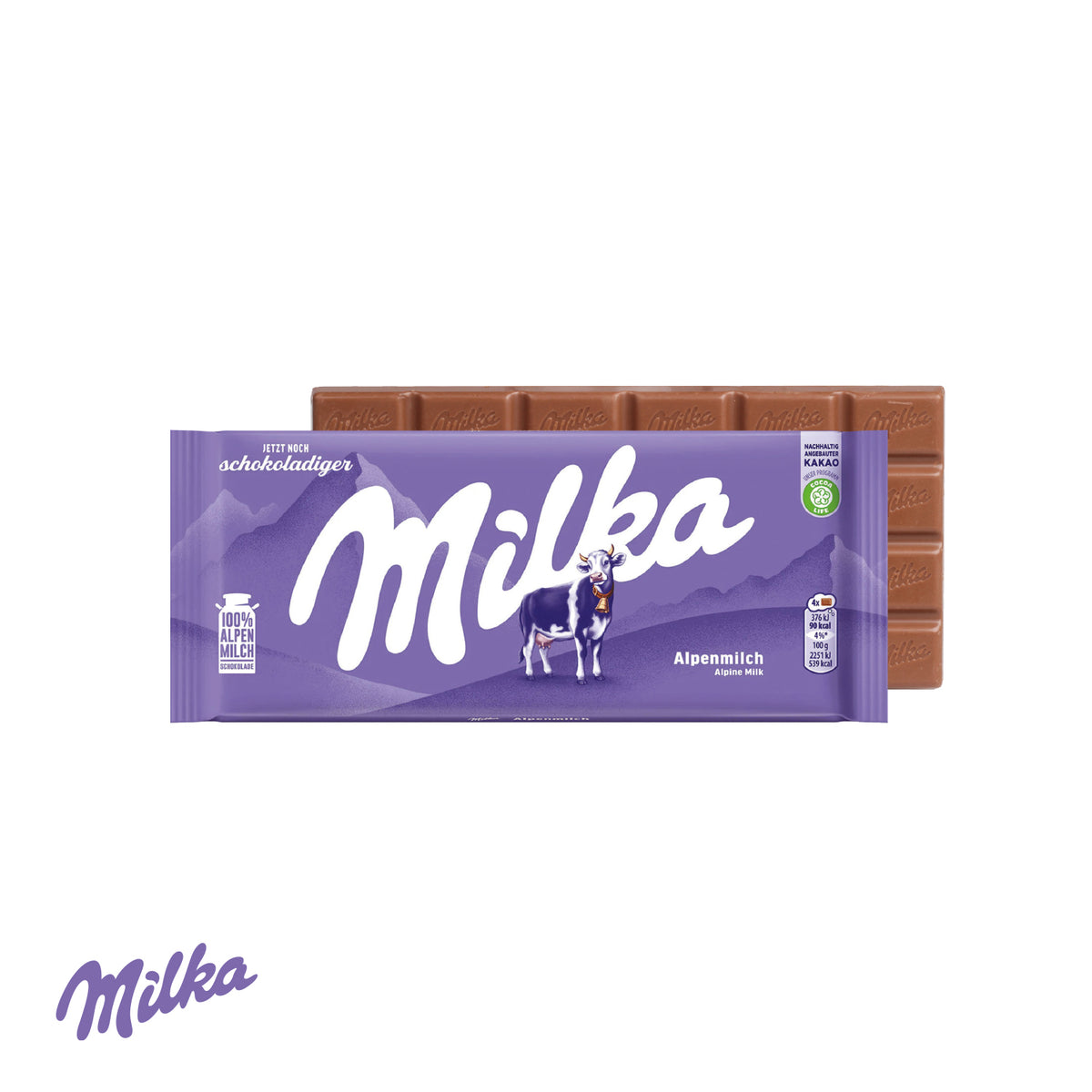 Milka Schokoladentafel in Werbeverpackung – Füllung