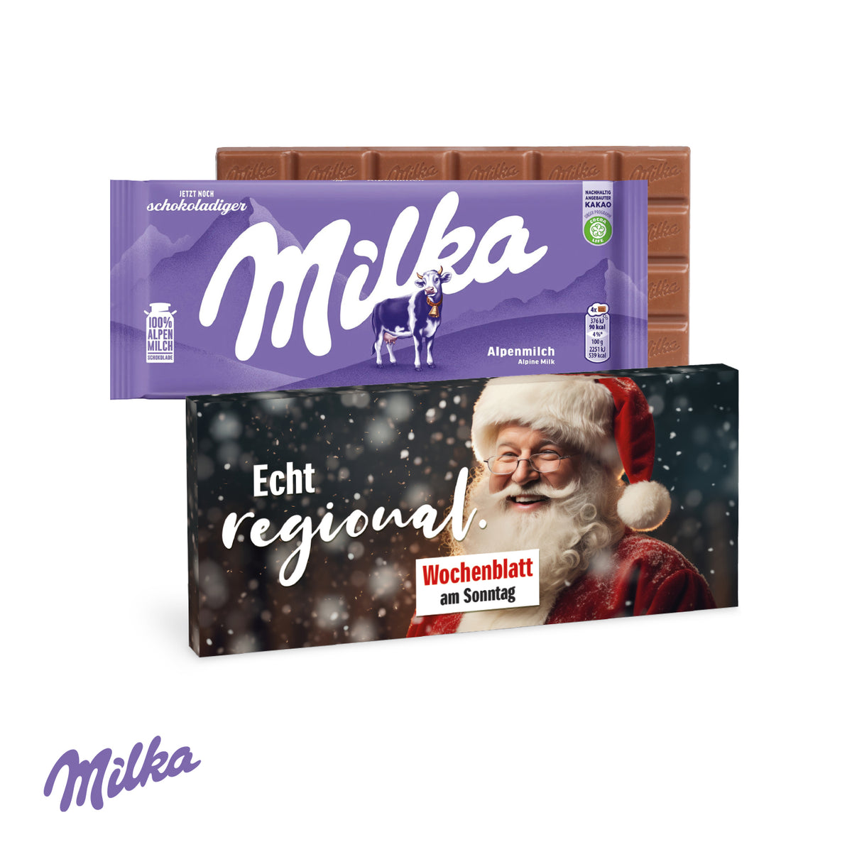 Milka Schokoladentafel in Werbeverpackung