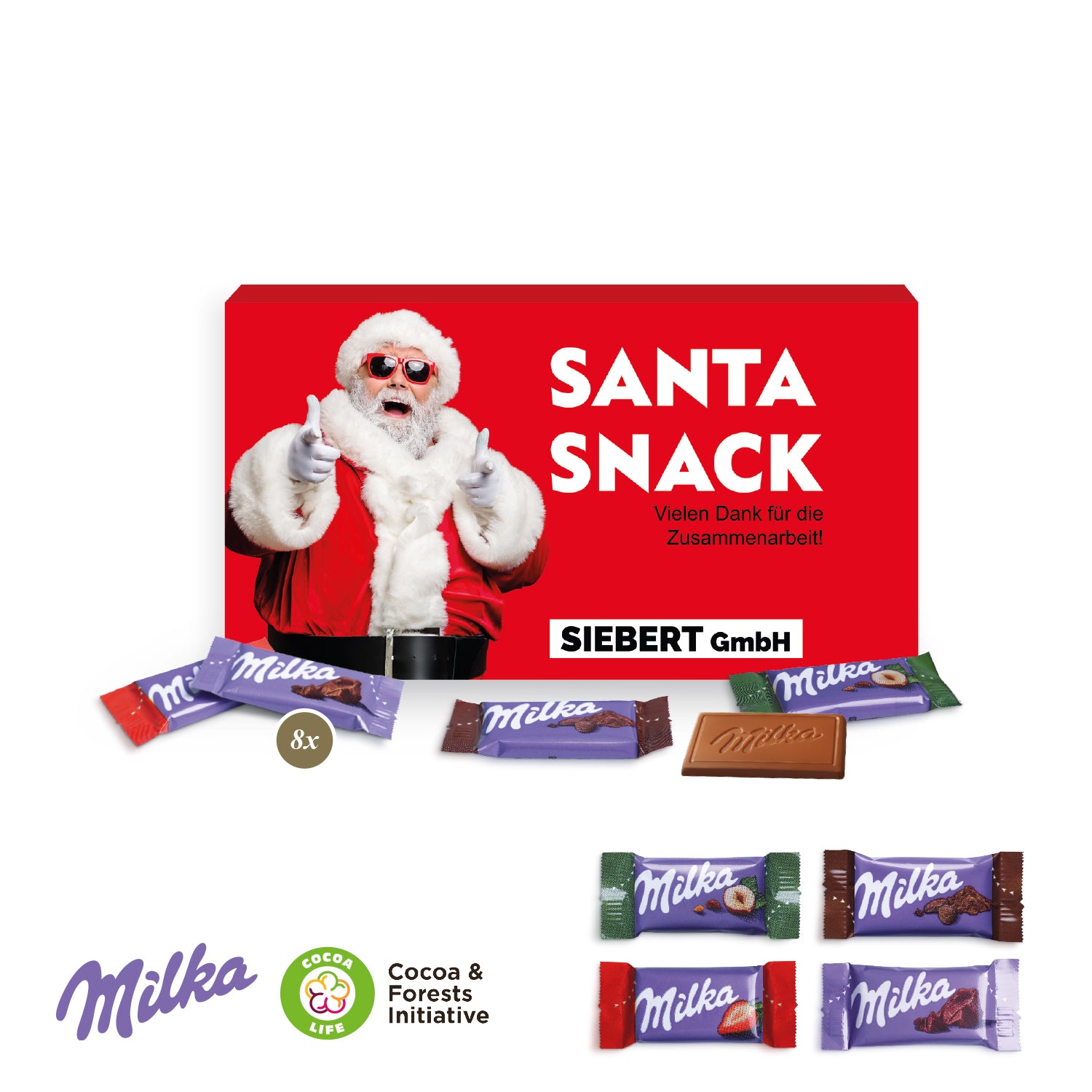Milka Schokotäfelchen in Präsentbox – Produktansicht