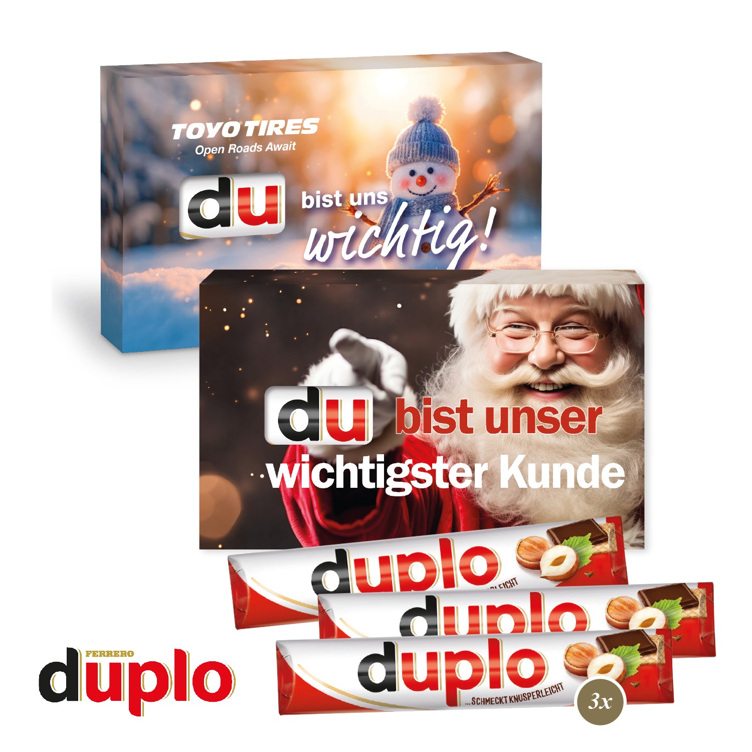 duplo 3er-Präsent in Werbeverpackung – Produktansicht