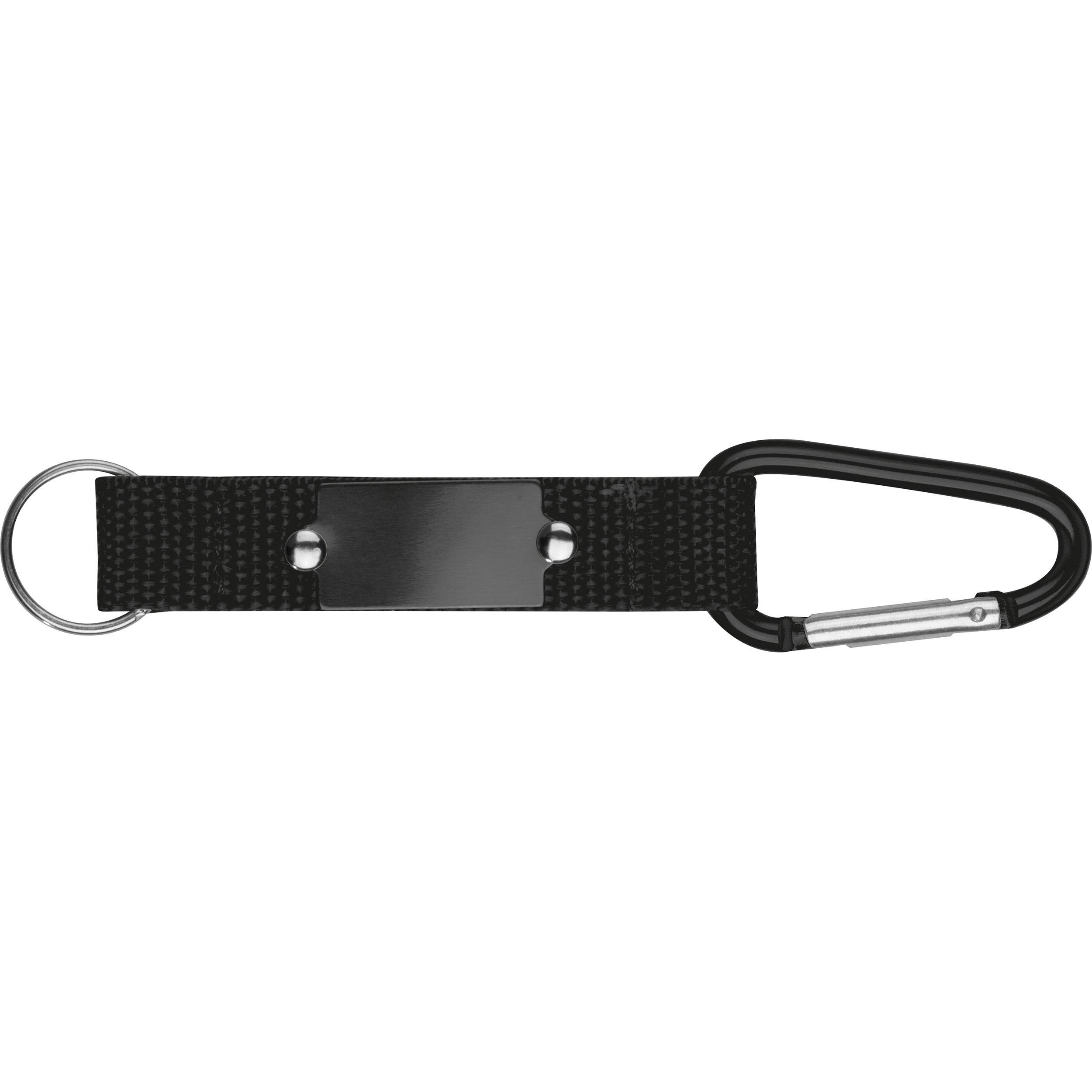 Schlüsselanhänger mit Karabiner und Plättchen aus Metall PHYLLIS