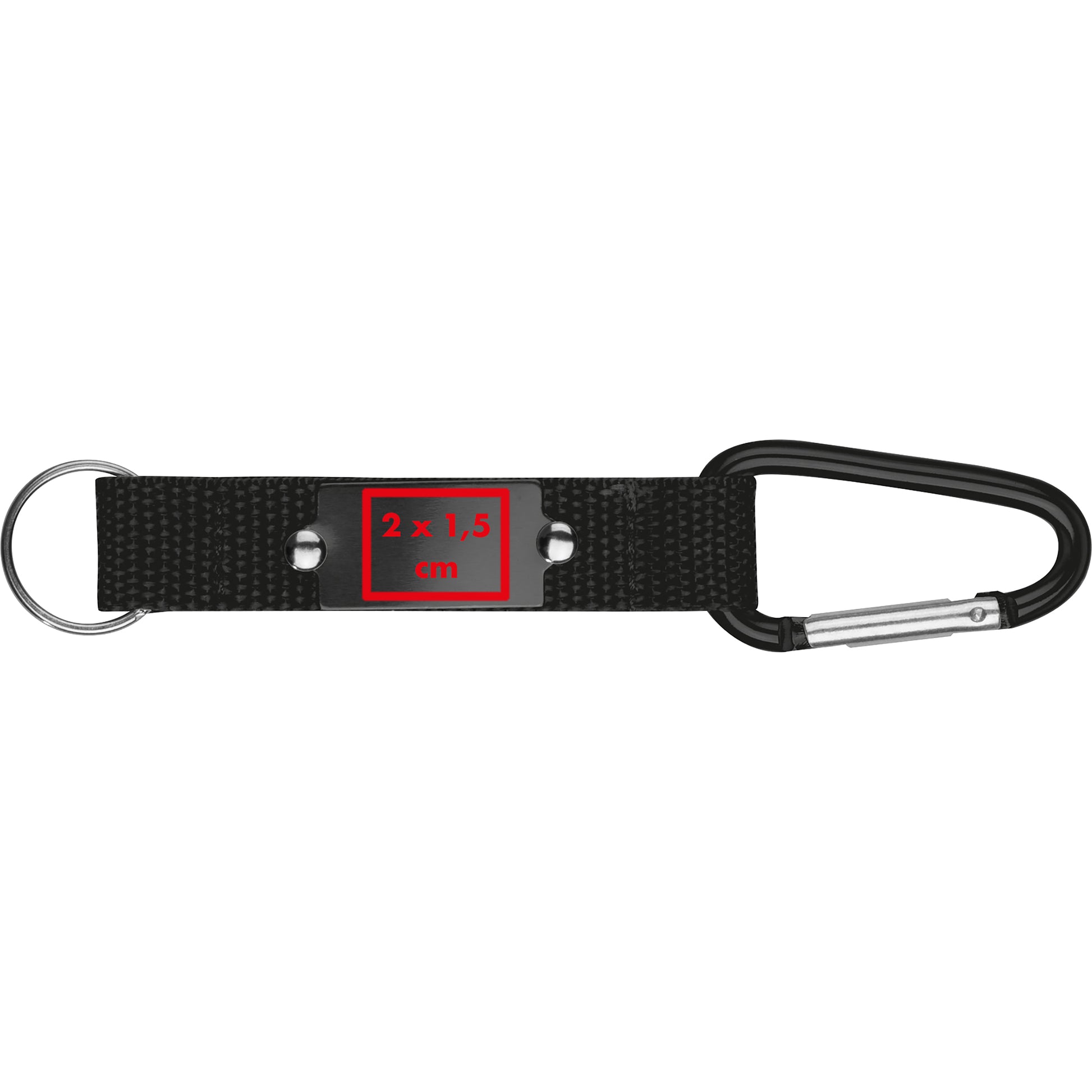 Schlüsselanhänger mit Karabiner und Plättchen aus Metall PHYLLIS