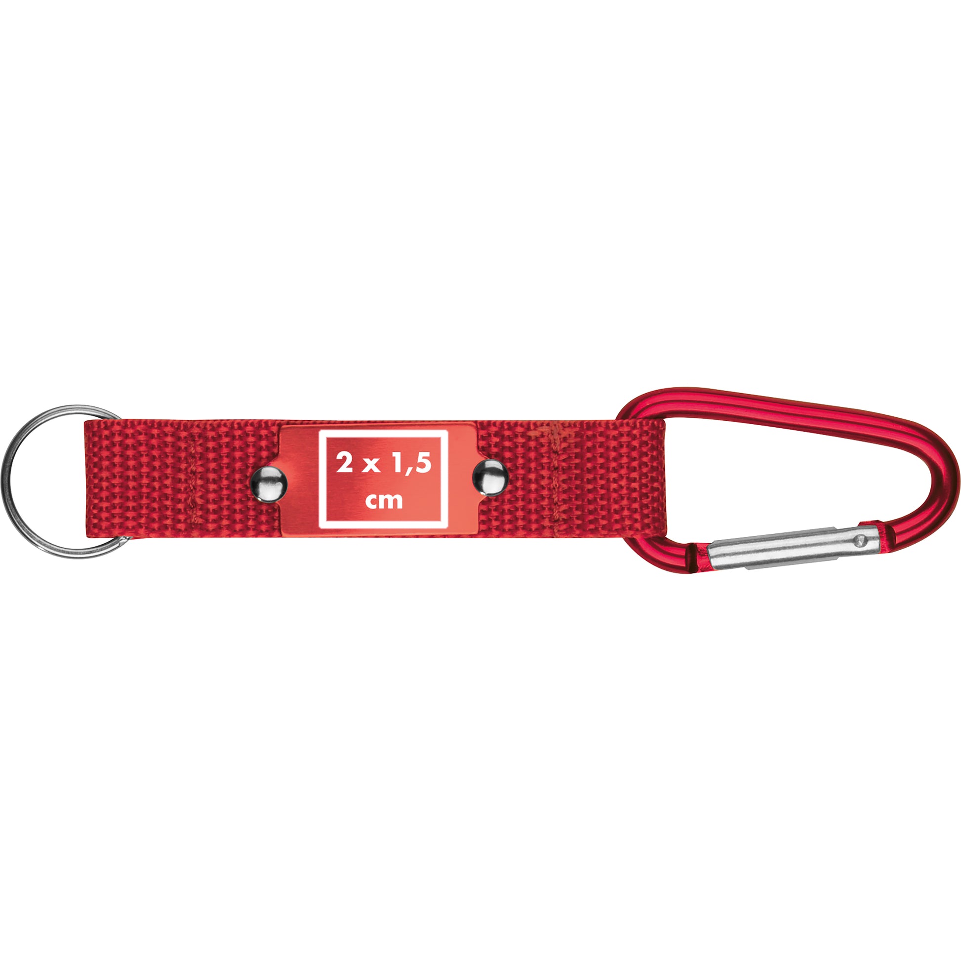 Schlüsselanhänger mit Karabiner und Plättchen aus Metall PHYLLIS