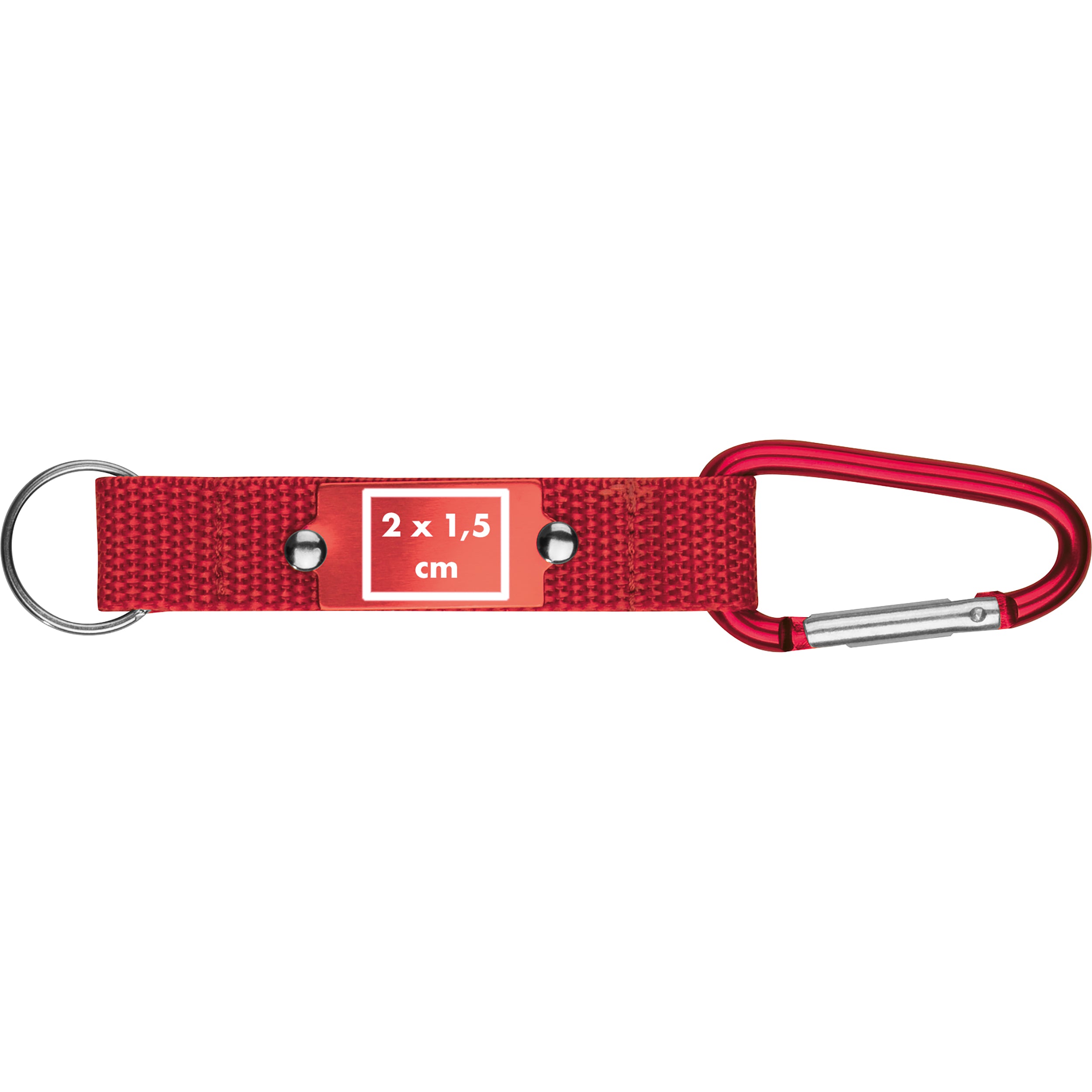 Schlüsselanhänger mit Karabiner und Plättchen aus Metall PHYLLIS