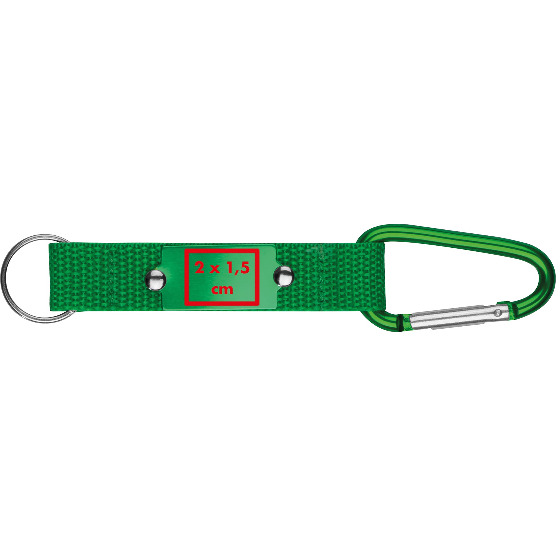 Schlüsselanhänger mit Karabiner und Plättchen aus Metall PHYLLIS
