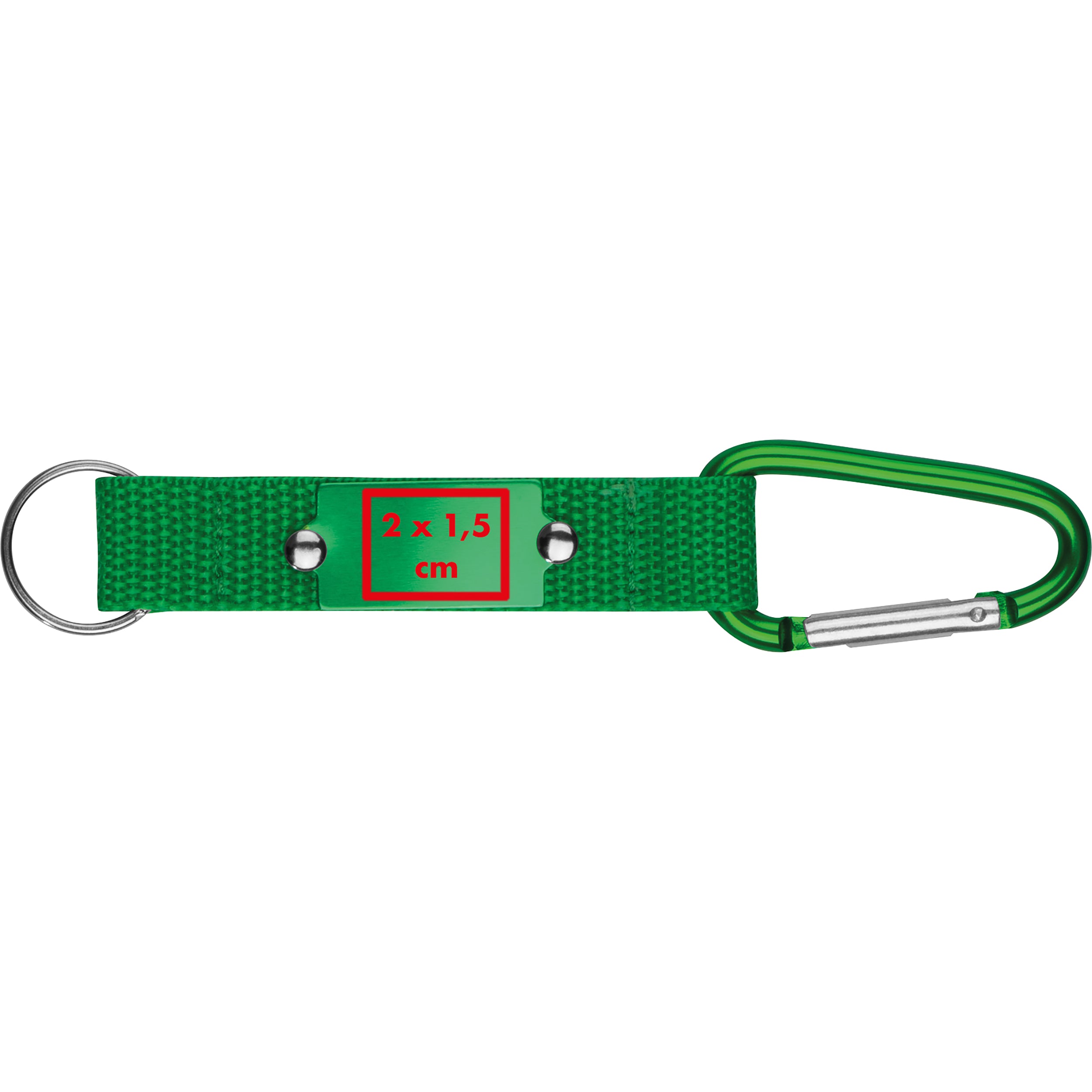 Schlüsselanhänger mit Karabiner und Plättchen aus Metall PHYLLIS
