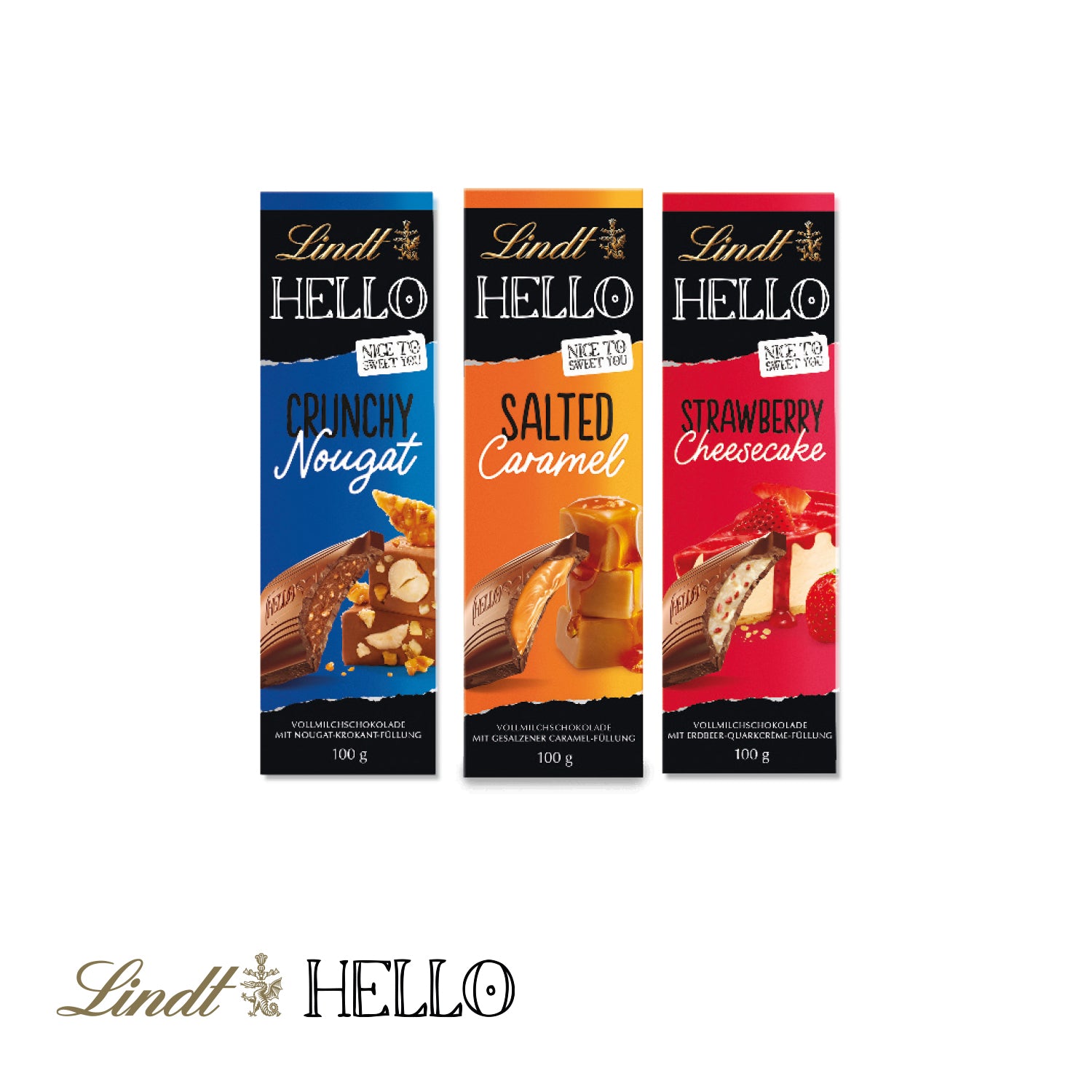 Lindt HELLO Schokoladentafel mit Werbeverpackung – Füllung