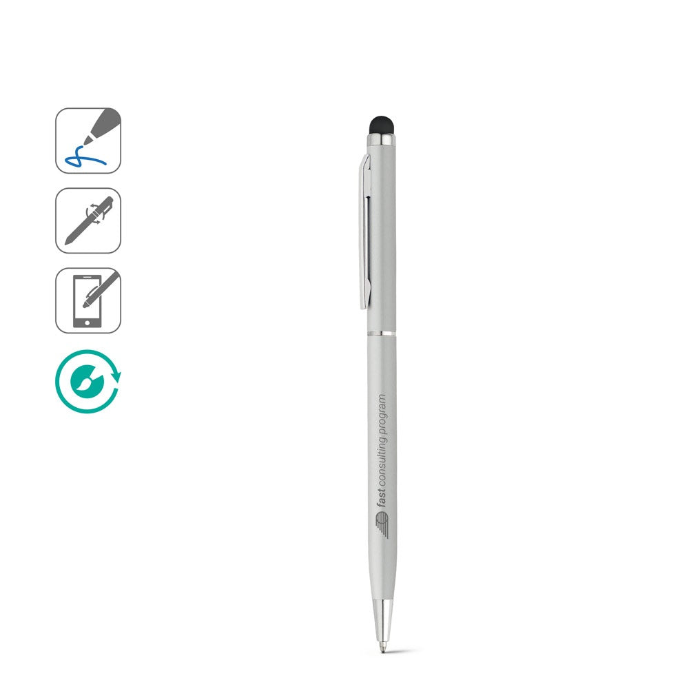 ZOE. Aluminium-Kugelschreiber mit Drehmechanik und einer Touch-Spitze