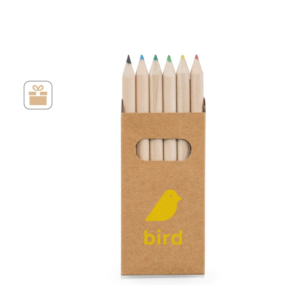 BIRD. Buntstift Schachtel mit 6 Buntstiften