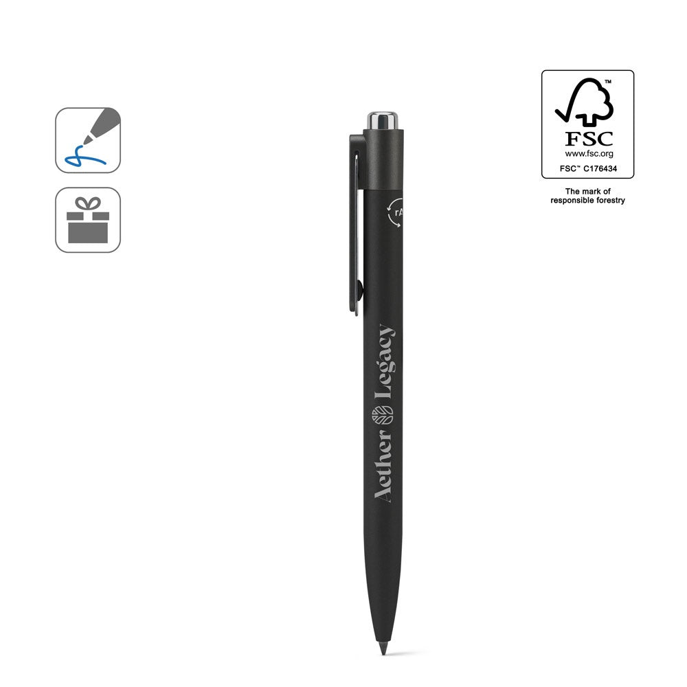 KYLIE SET. Set bestehend aus einem Kugelschreiber und einem Stift ohne Tinte, beide aus Aluminium (94% recycelt)