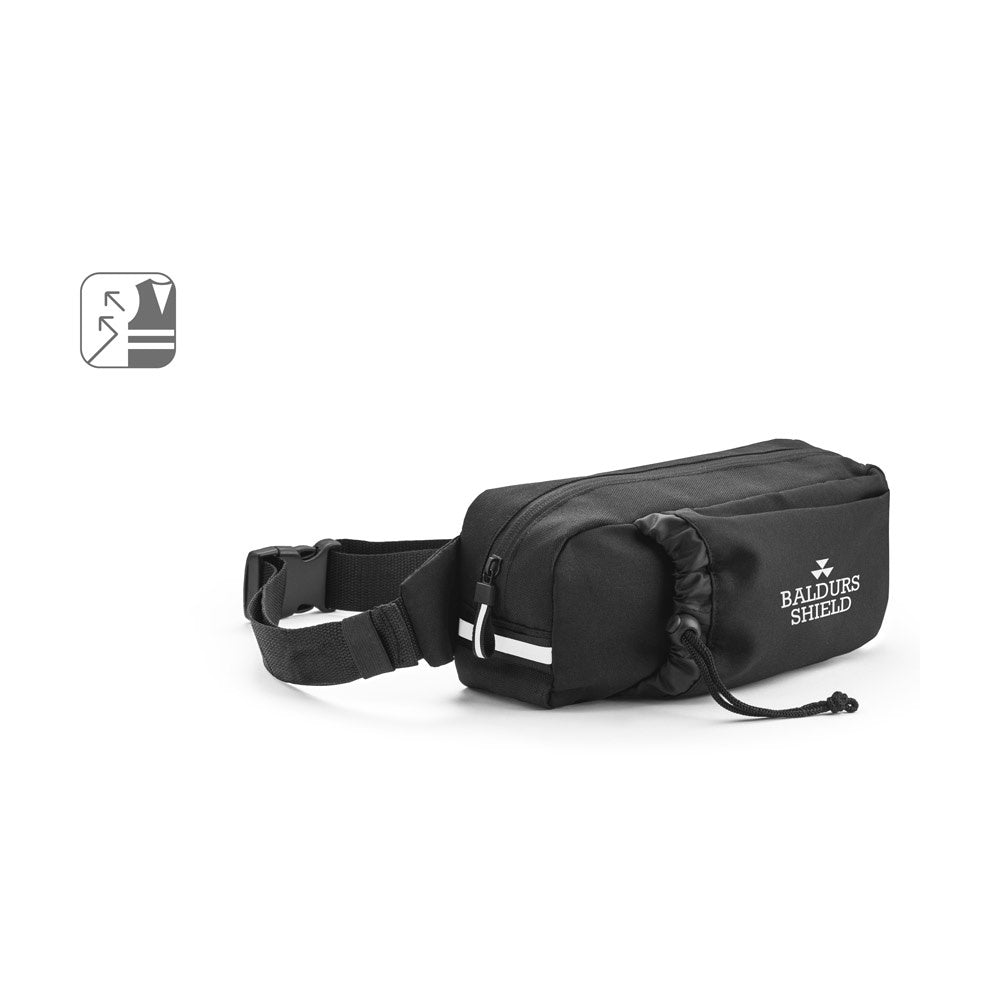 DELFOS POUCH. Gürteltasche aus 300D recyceltem Polyester und 600D recyceltem Polyester mit reflektierenden Elementen