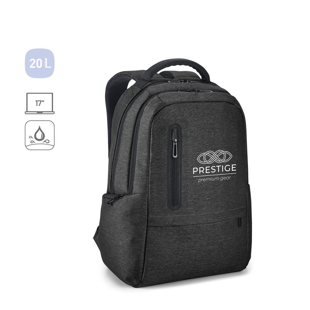 RE-BOSTON. Wasserabweisender 2Tone-Laptop-Rucksack aus recyceltem Nylon mit 210D-Fach
