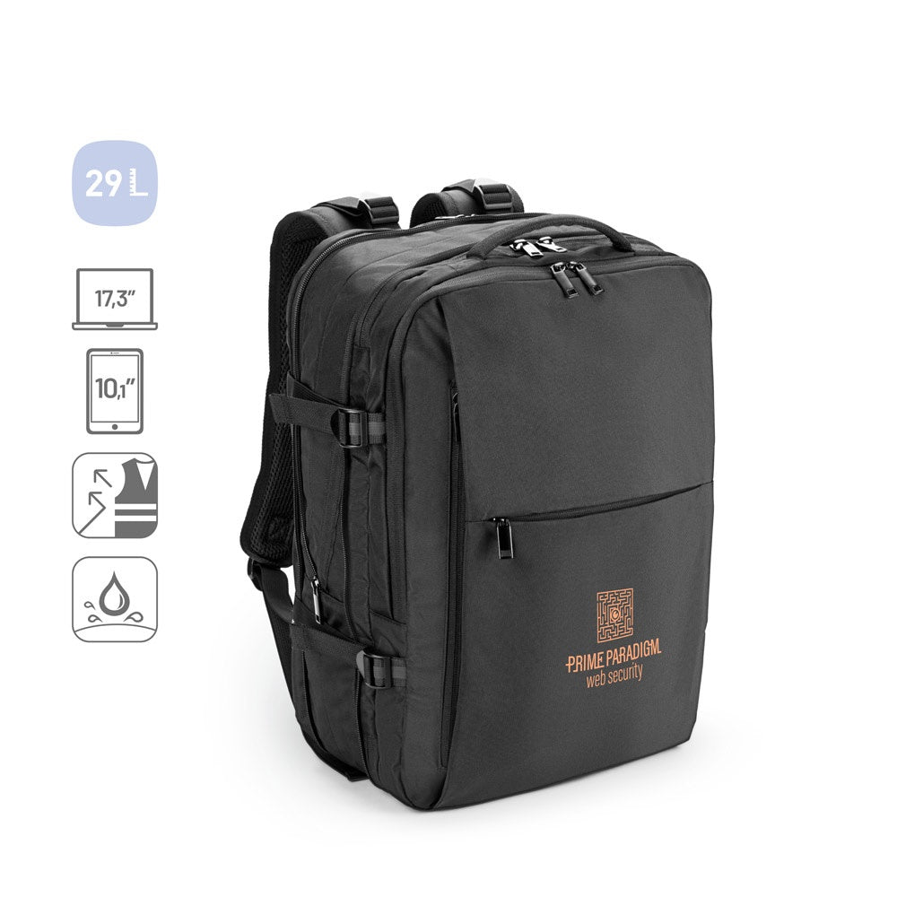 DALLAS. Hochverdichteter Reiserucksack aus recyceltem 600D-Polyester für 17.3"-Laptop