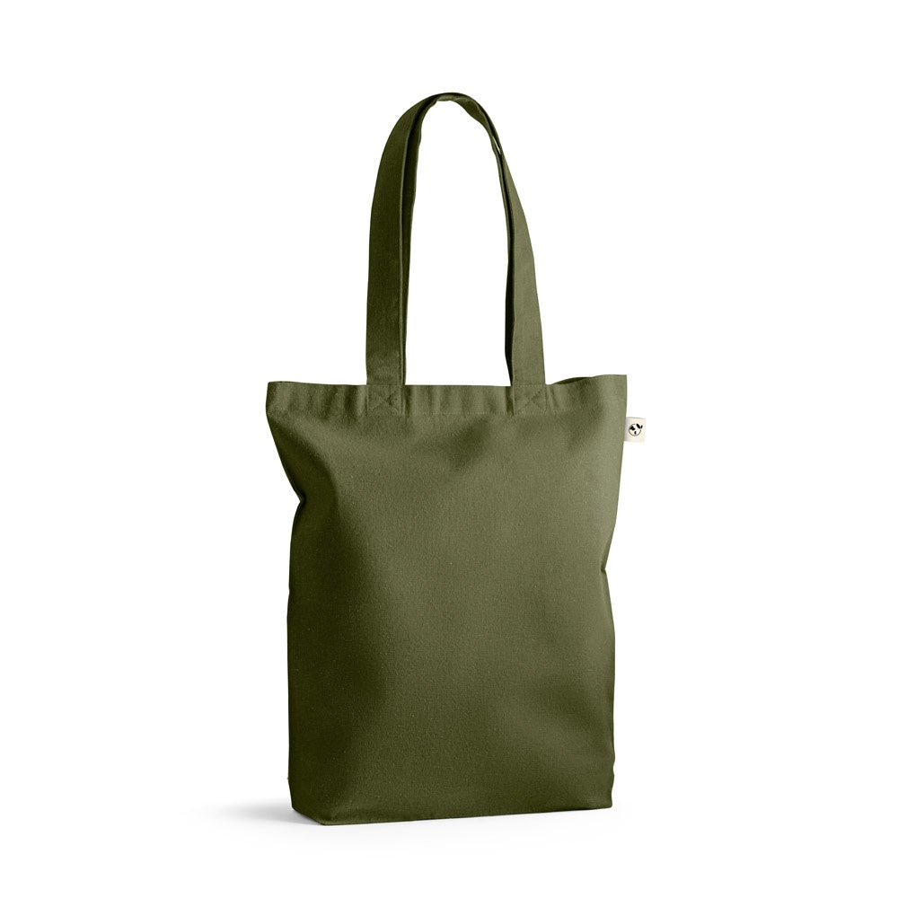MERIDA. Tragetasche (220 g/ m²) aus Baumwolle (50%), recycelter Baumwolle (30%) und polyester (20% rPET)