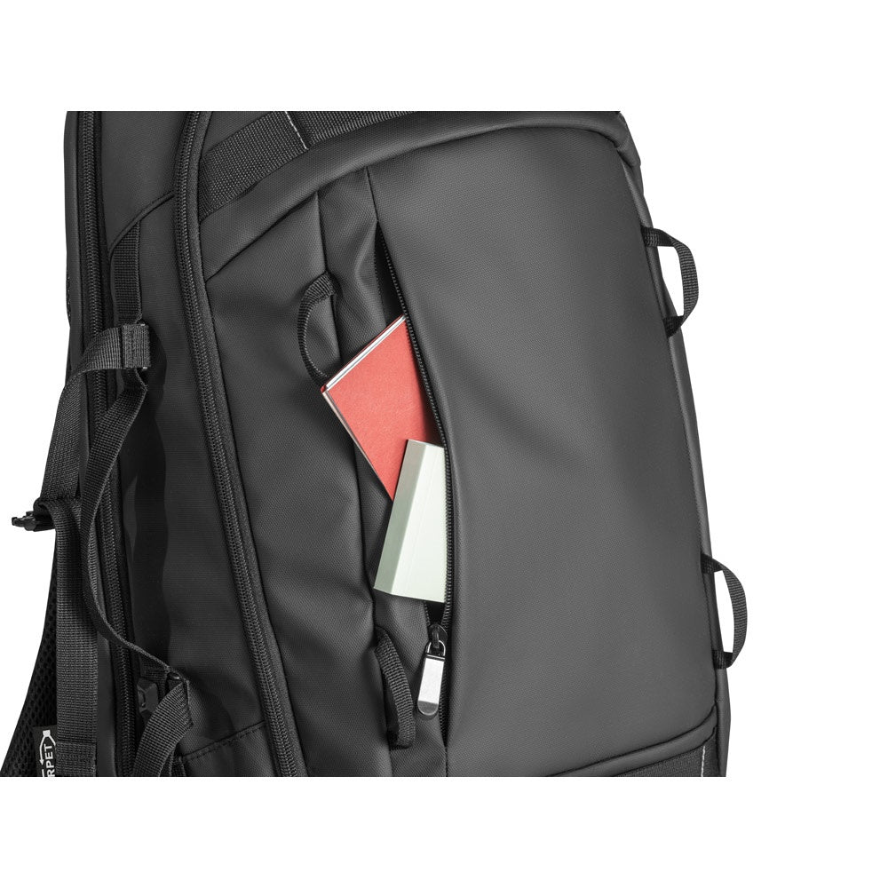 KAMPALA. Laptop-Rucksack aus 900D hochdichtem recyceltem Polyester mit wasserdichter Beschichtung und 210D Futter aus recyceltem Polyester 17'3" – zusätzliche Ansicht