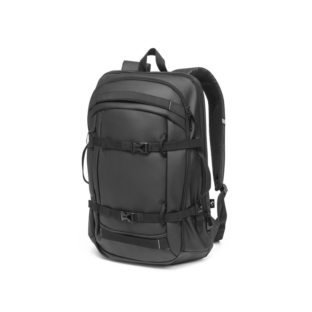 KAMPALA. Laptop-Rucksack aus 900D hochdichtem recyceltem Polyester mit wasserdichter Beschichtung und 210D Futter aus recyceltem Polyester 17'3" – zusätzliche Ansicht