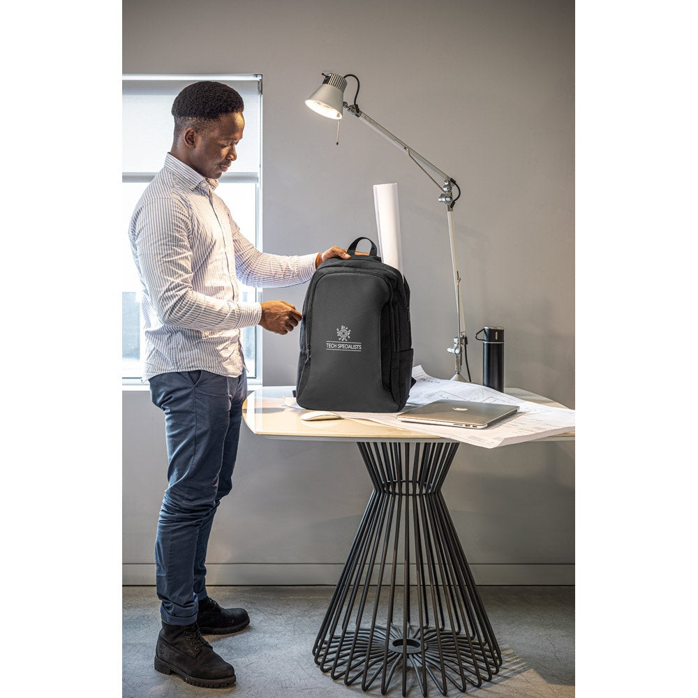DRAMMEN. Laptop-Rucksack aus hochdichtem 600D-Recycling-Polyester – zusätzliche Ansicht