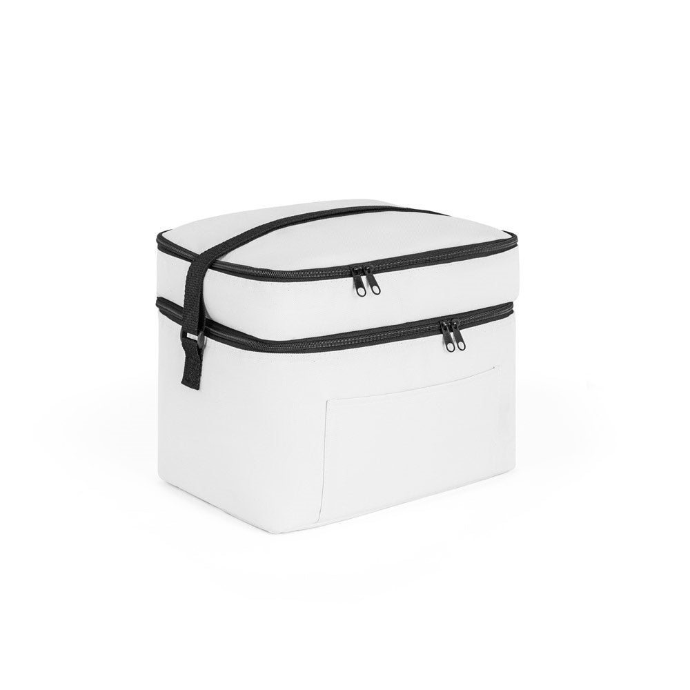 CANCUN LARGE. Kühltasche aus 600D, recyceltem Polyester, mit verstellbarem Gurtband 14 L