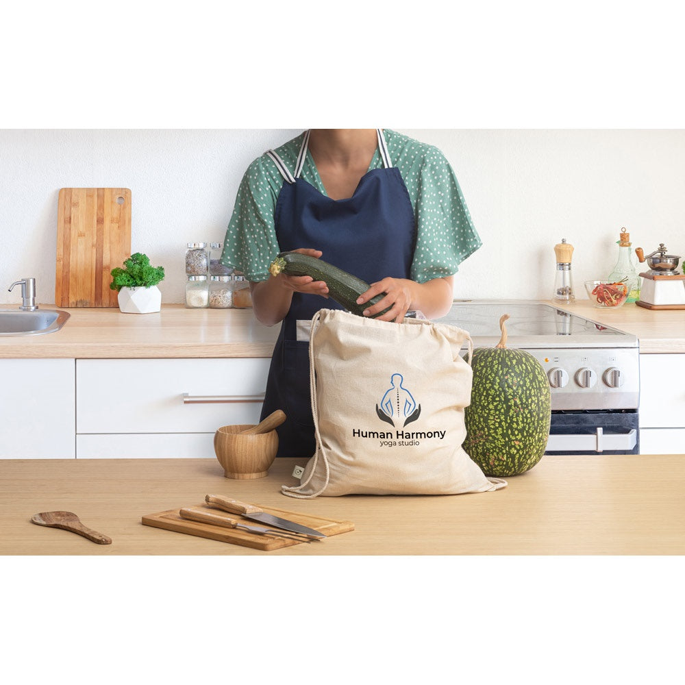 BELIZE. Turnbeutel aus 100% organische Bauwolle (140 g/m²) – zusätzliche Ansicht